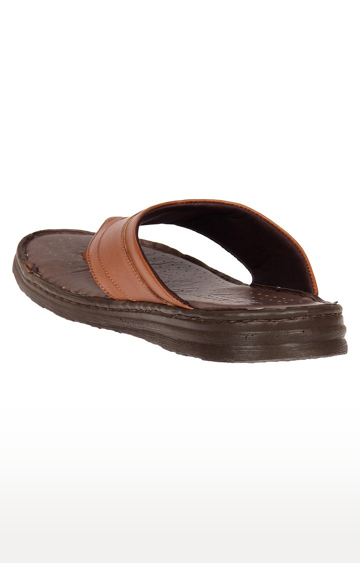 Franco Leone Tan Leather Men's Slipper