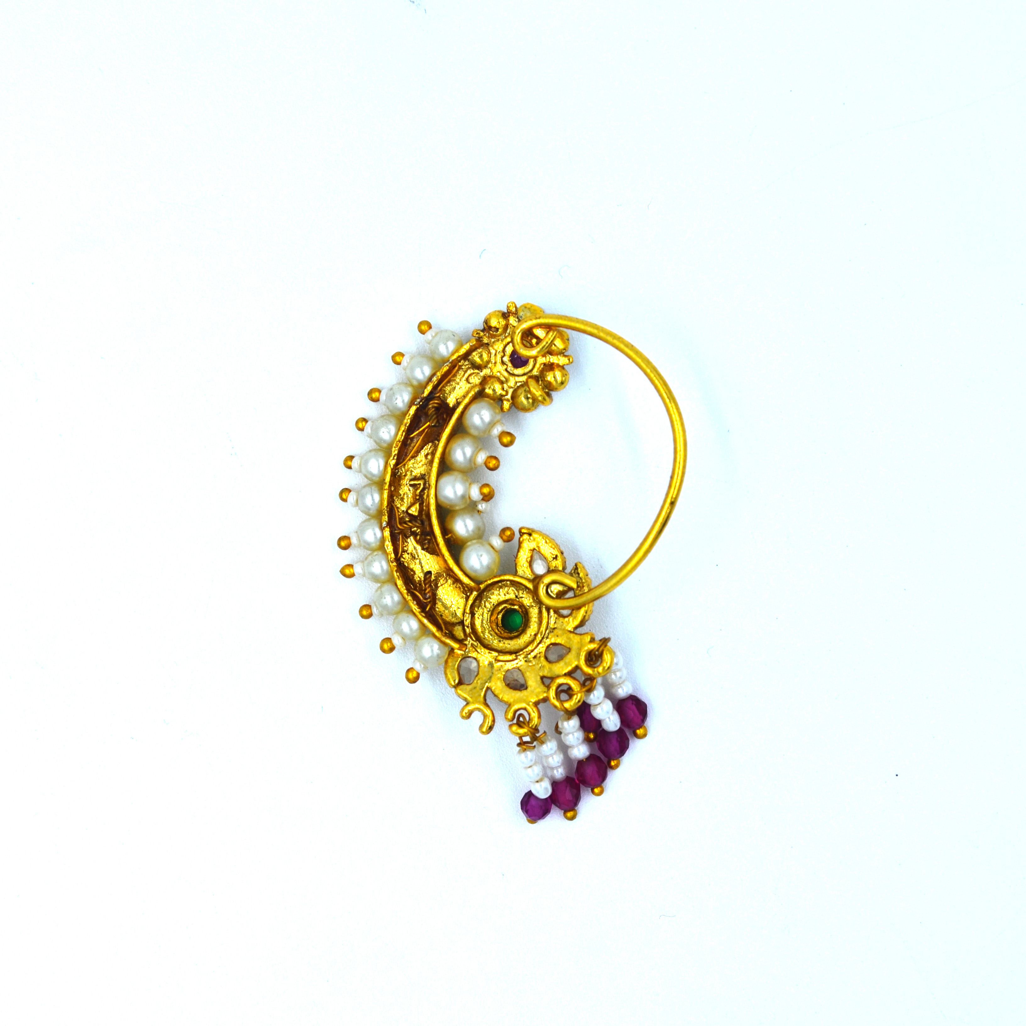 The Nila Gold Plated Ethnic Nath