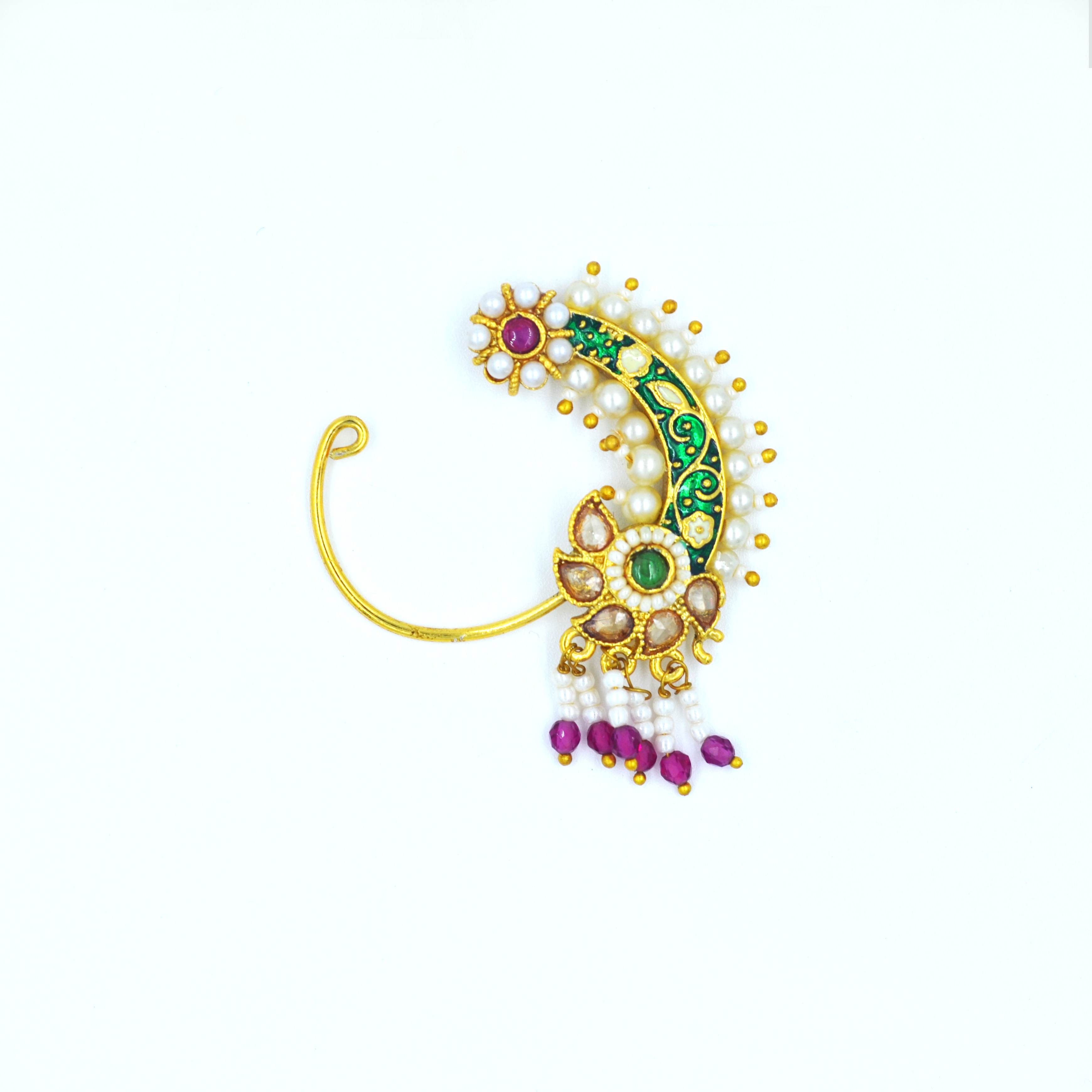 The Nila Gold Plated Ethnic Nath