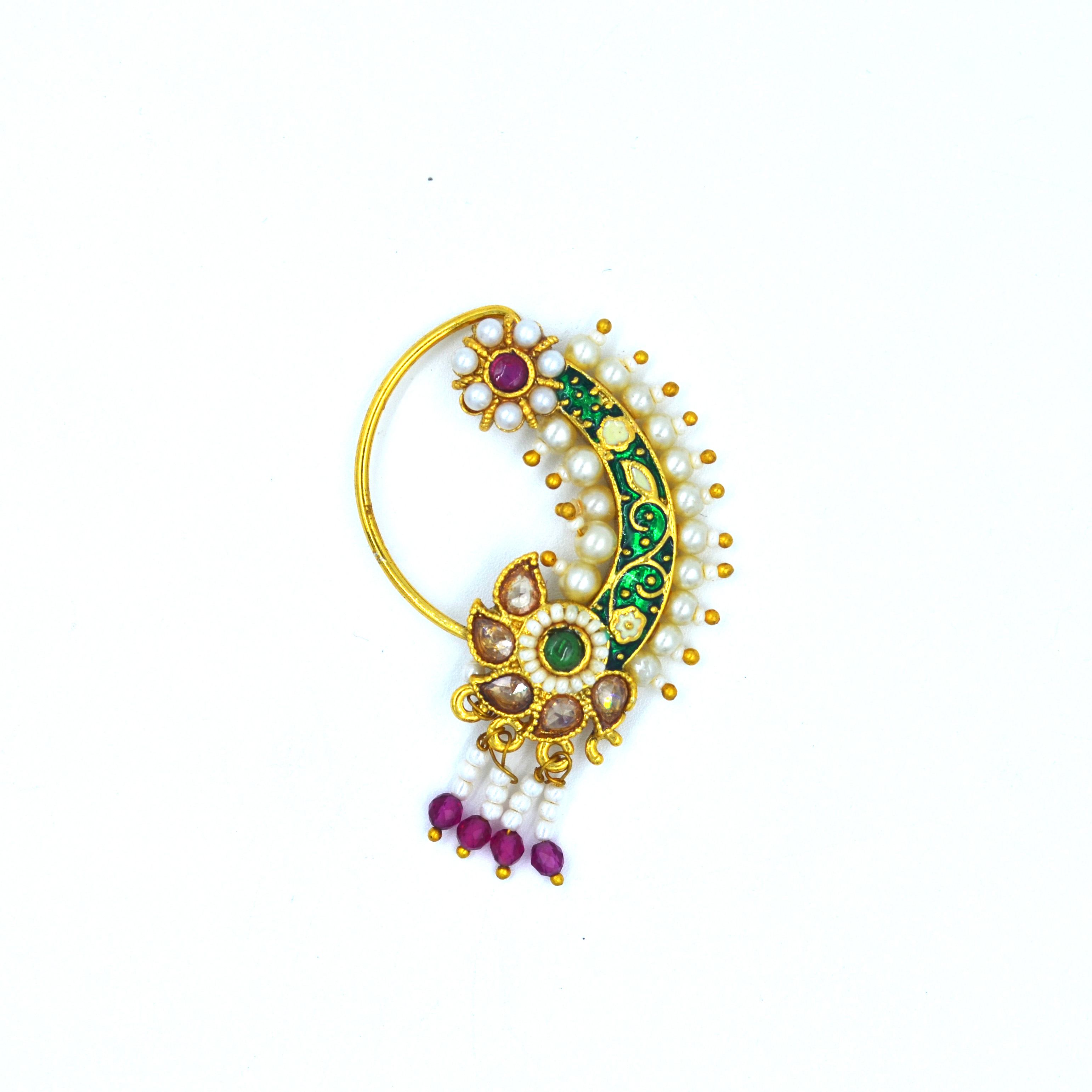 The Nila Gold Plated Ethnic Nath