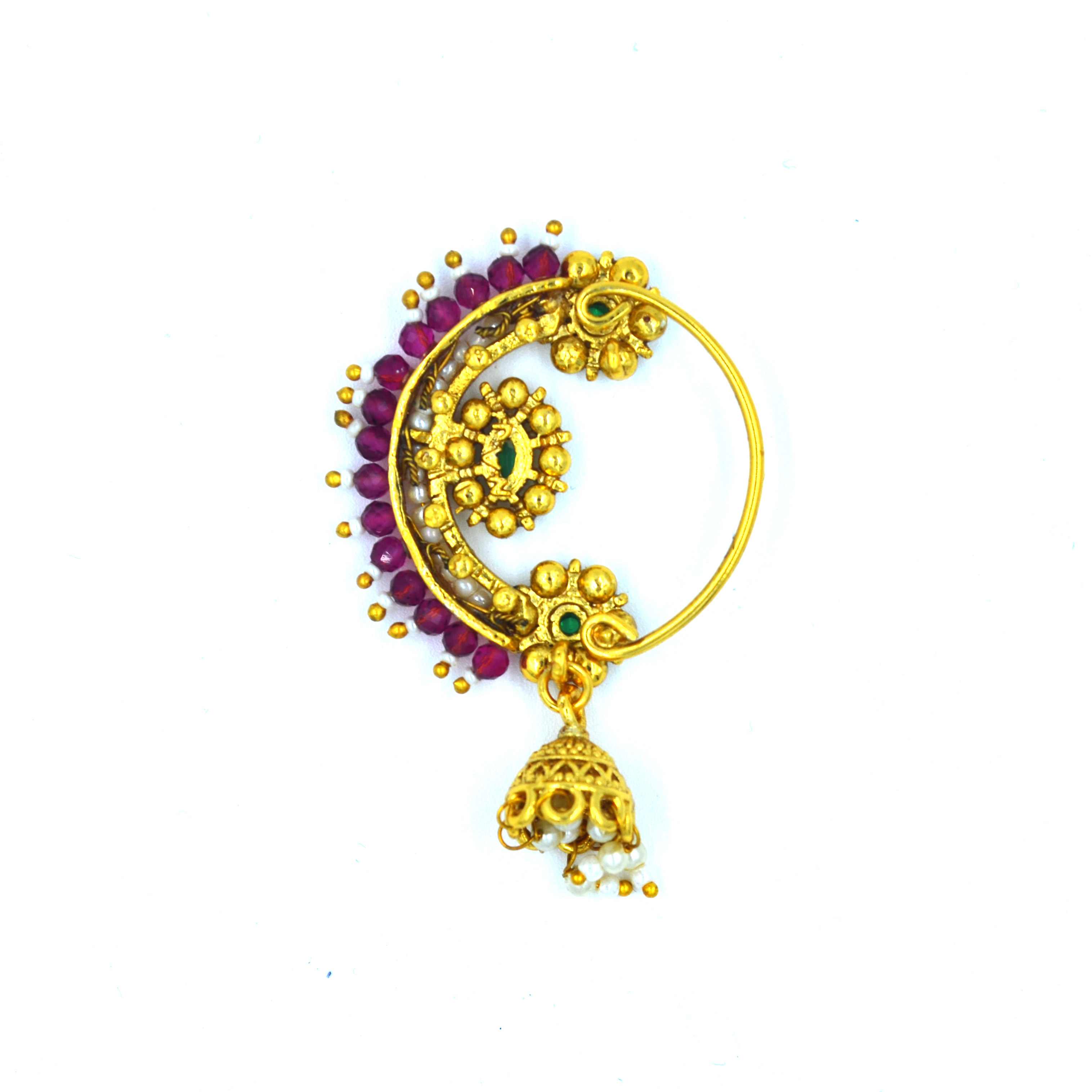 The Nila Gold Plated Ethnic Nath
