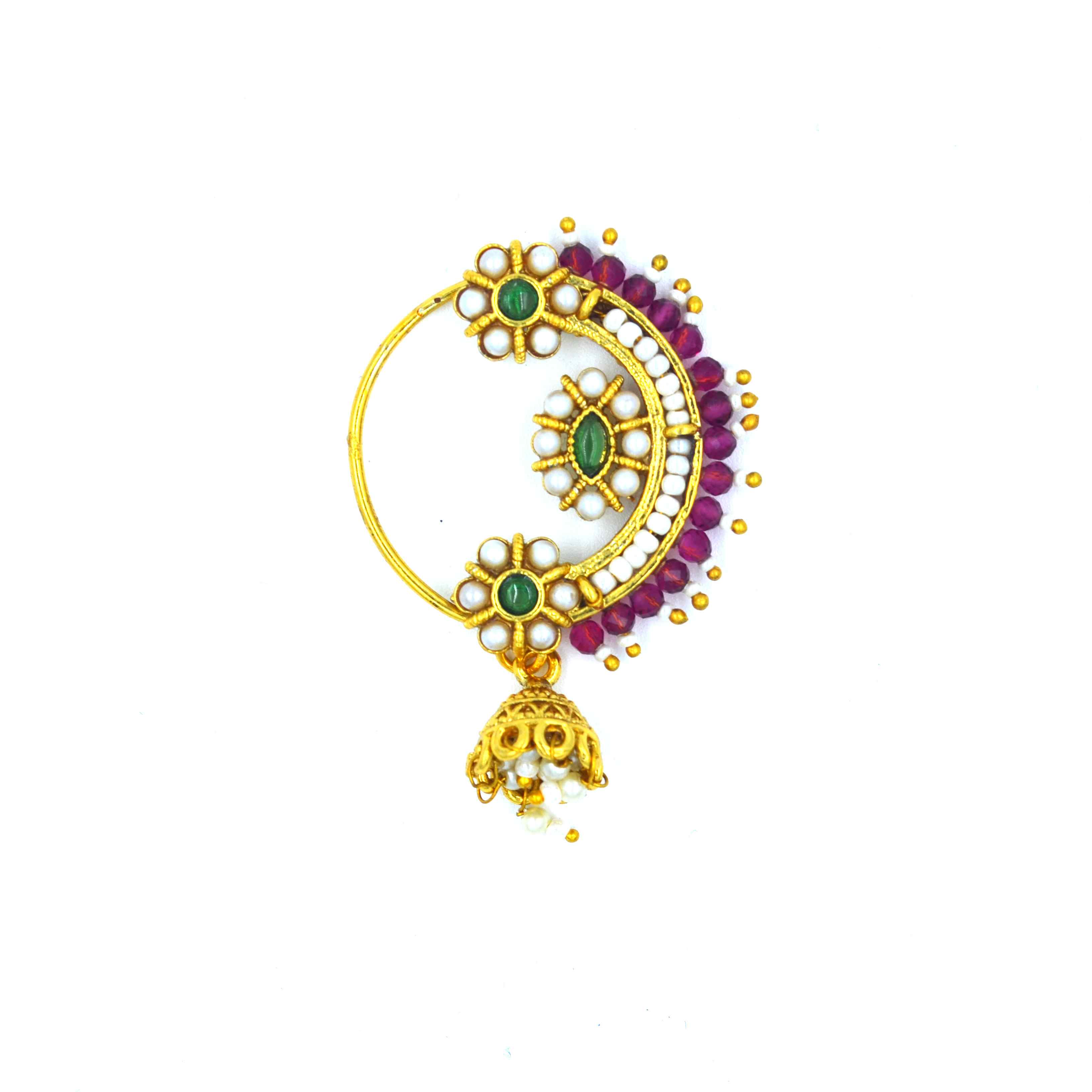 The Nila Gold Plated Ethnic Nath