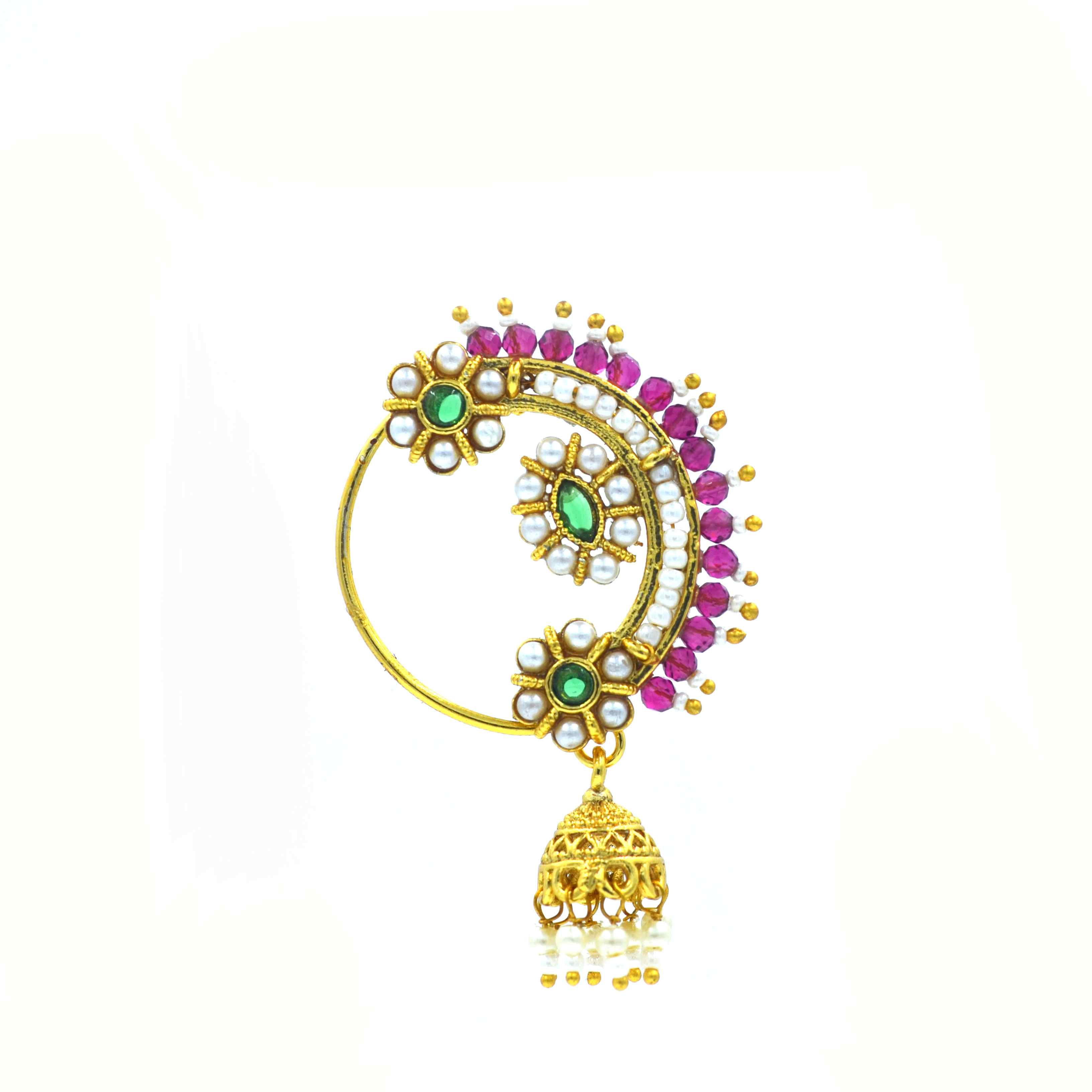 The Nila Gold Plated Ethnic Nath