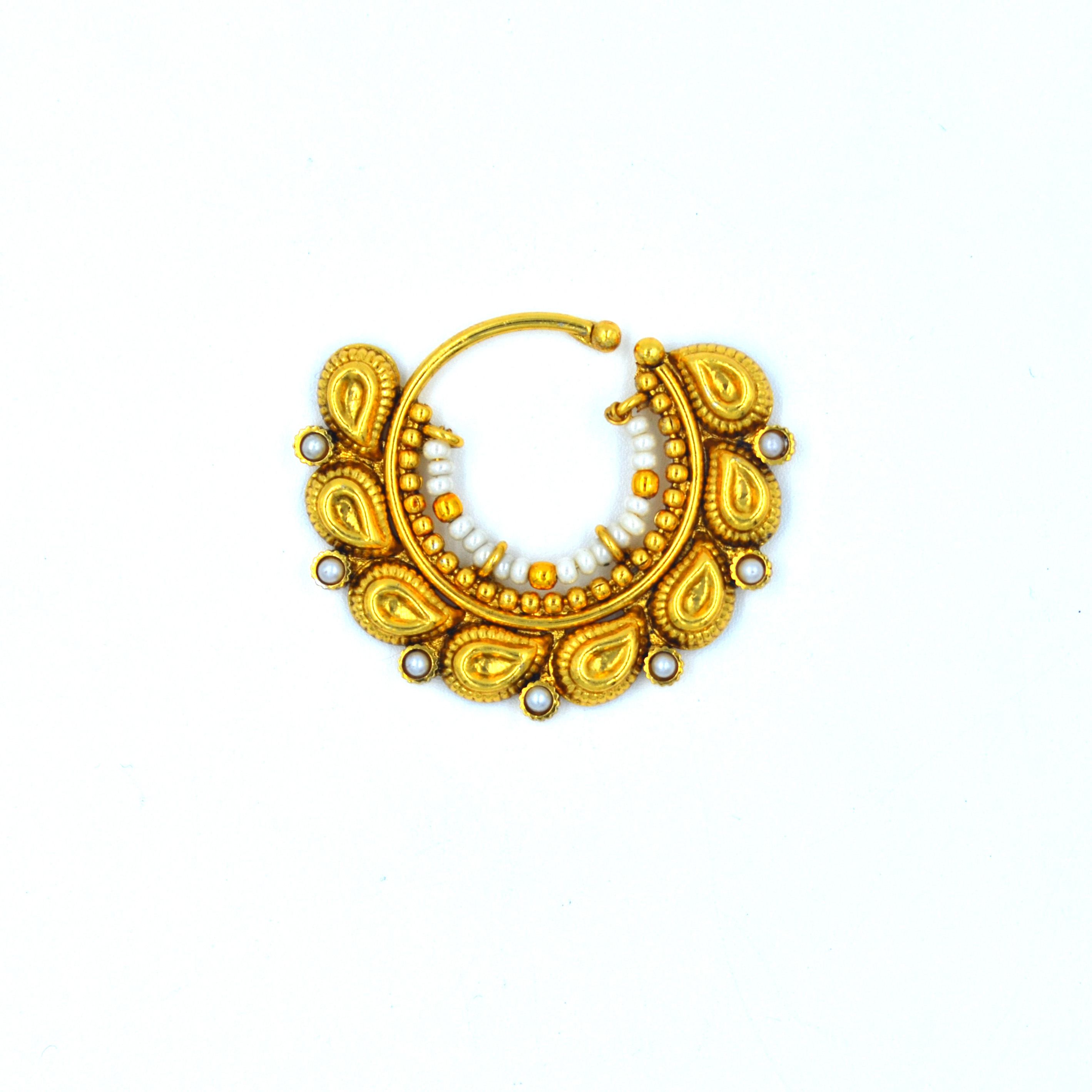 The Nila Gold Plated Ethnic Nath