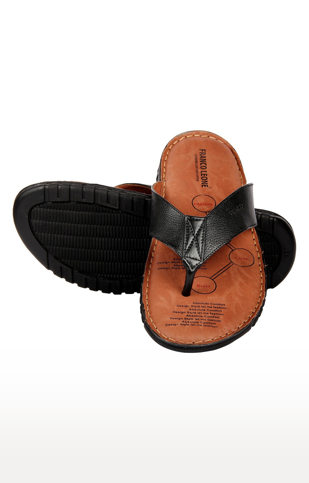 Franco Leone Black Leather Men s Slipper