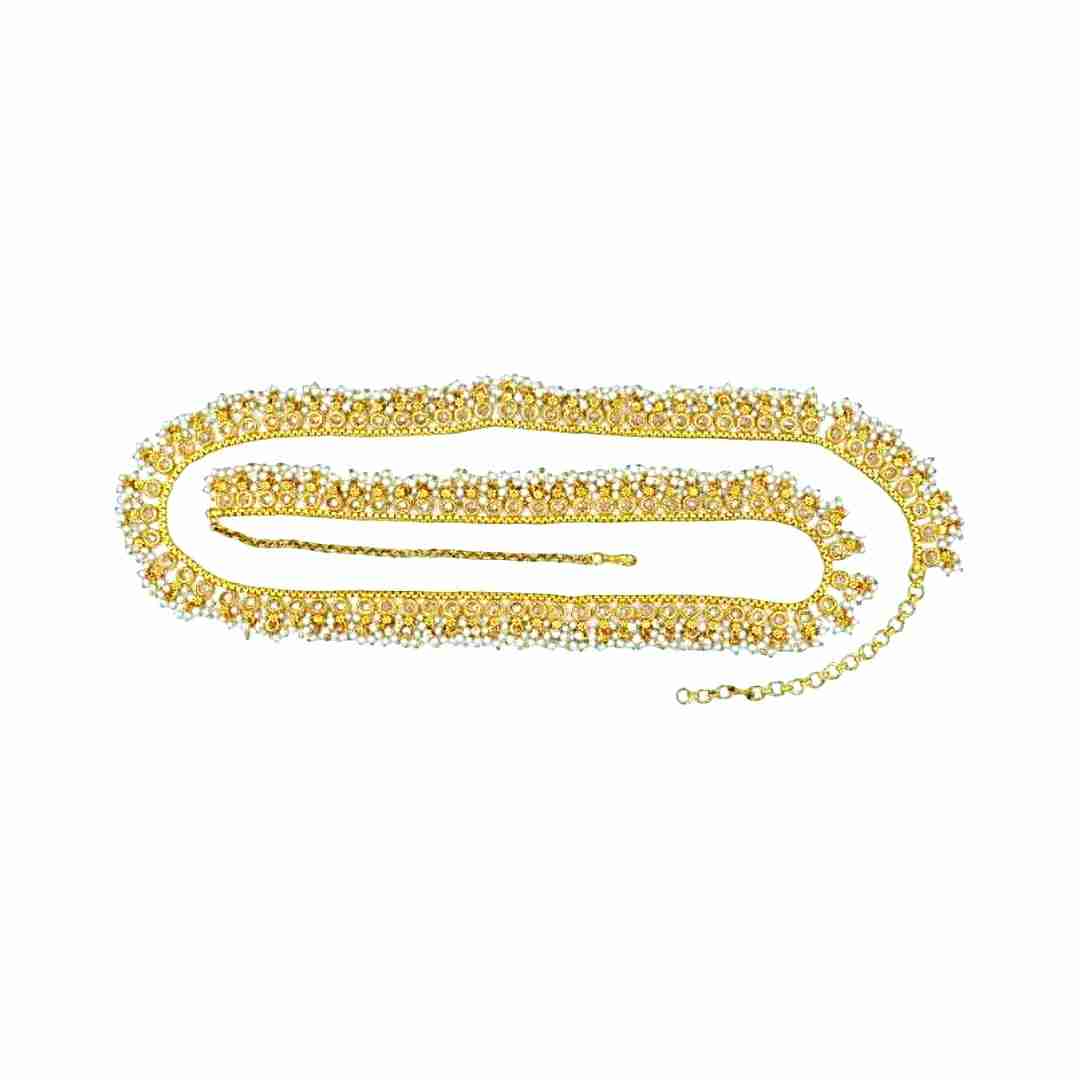 The Nila Gold Plated Pearl drop Kamarbandh