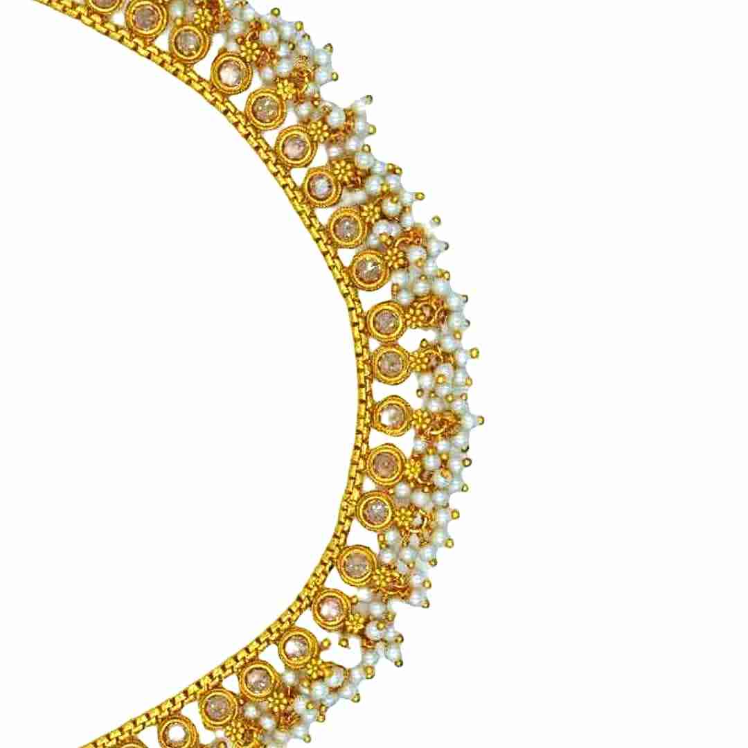 The Nila Gold Plated Pearl drop Kamarbandh