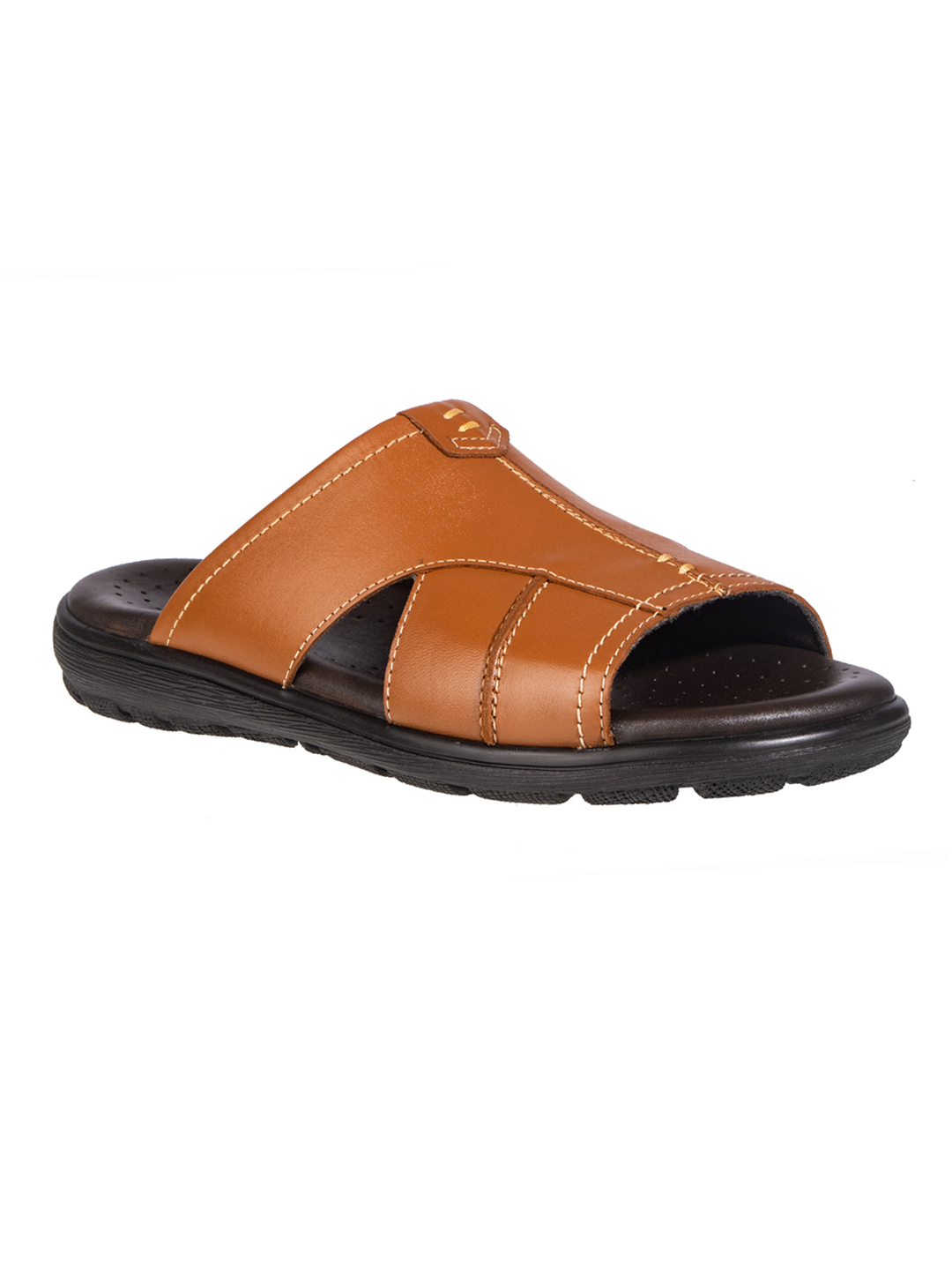 BRITISH WALKERS By Khadim's Men Tan Leather Sandal - UK 8 : Amazon.in: Shoes  & Handbags