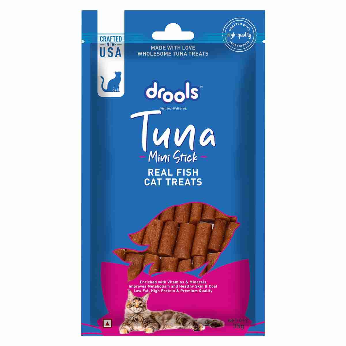 Drools Tuna Mini Sticks Cat Treats, 35g