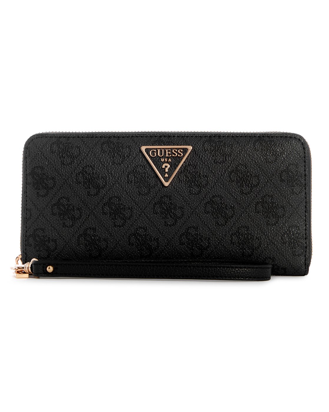 Guess Women Grey Printed Zip Around Wallet with Zip Closure