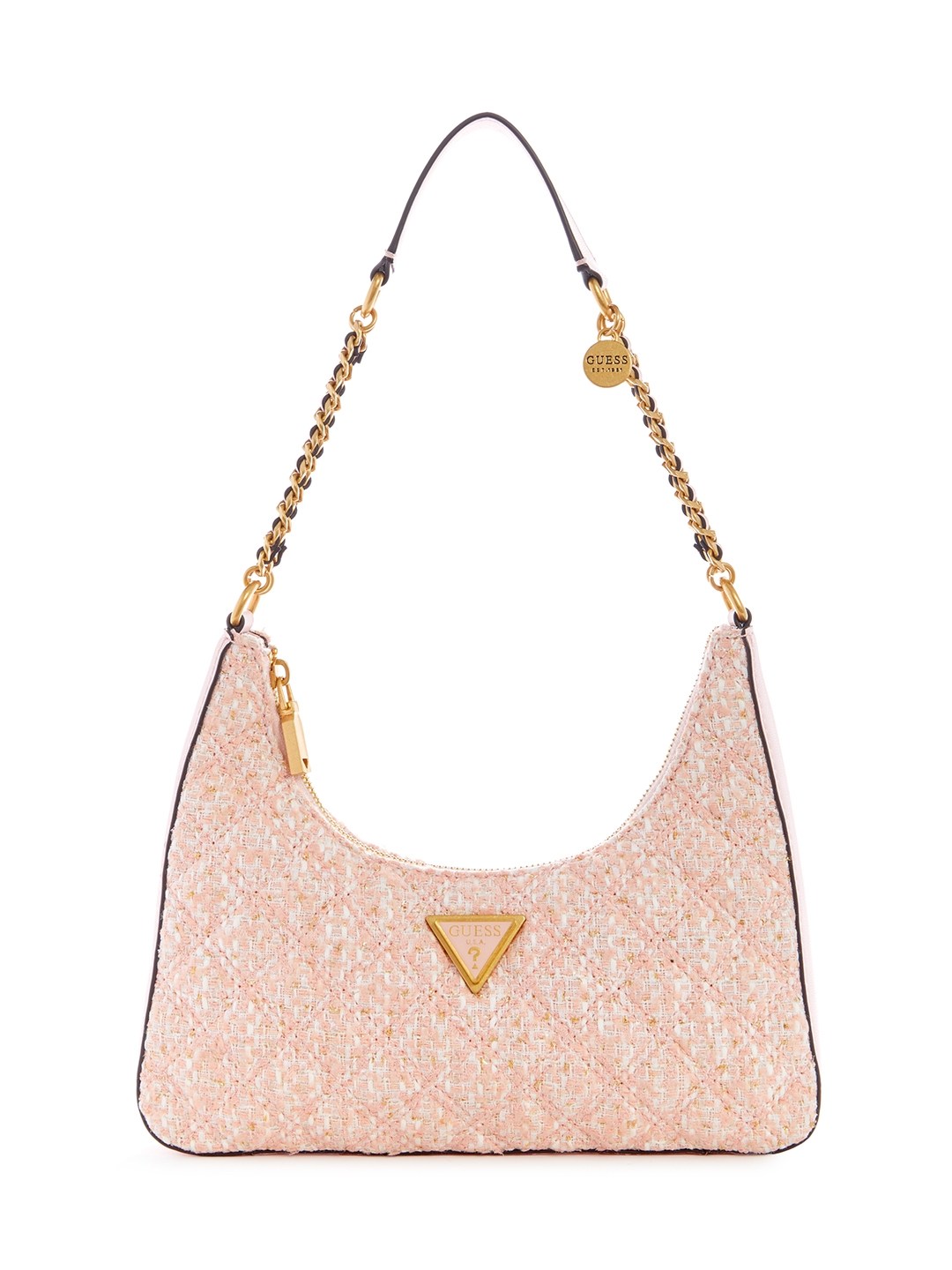 Pale Rose Quilted Polycotton Giully Top Zip Shoulder Bag