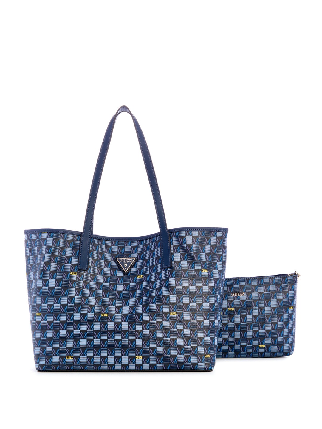 Guess Women Printed Pu Vikky Tote Bag