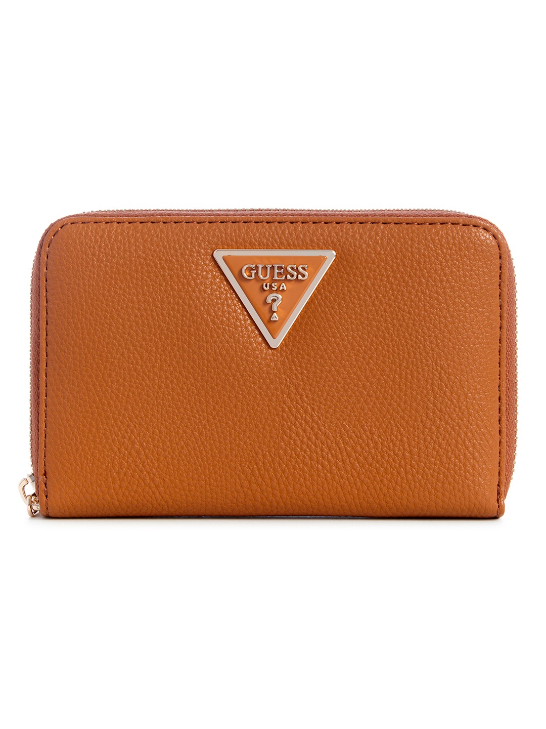 Guess Women Brown Solid Zip Around Wallet with Zip Closure