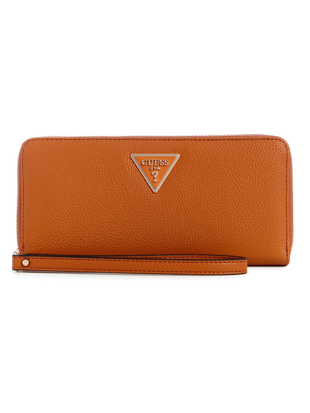 Guess Women Brown Solid Zip Around Wallet with Zip Closure