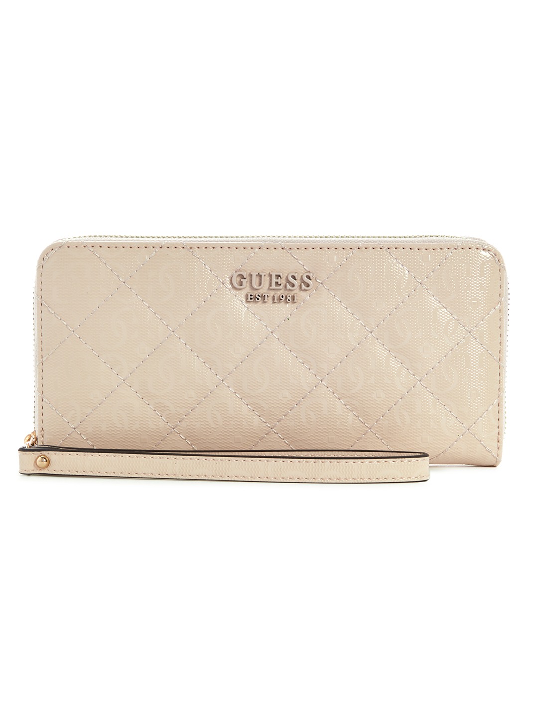 Sand Textured Laurel Zip Around Wallet