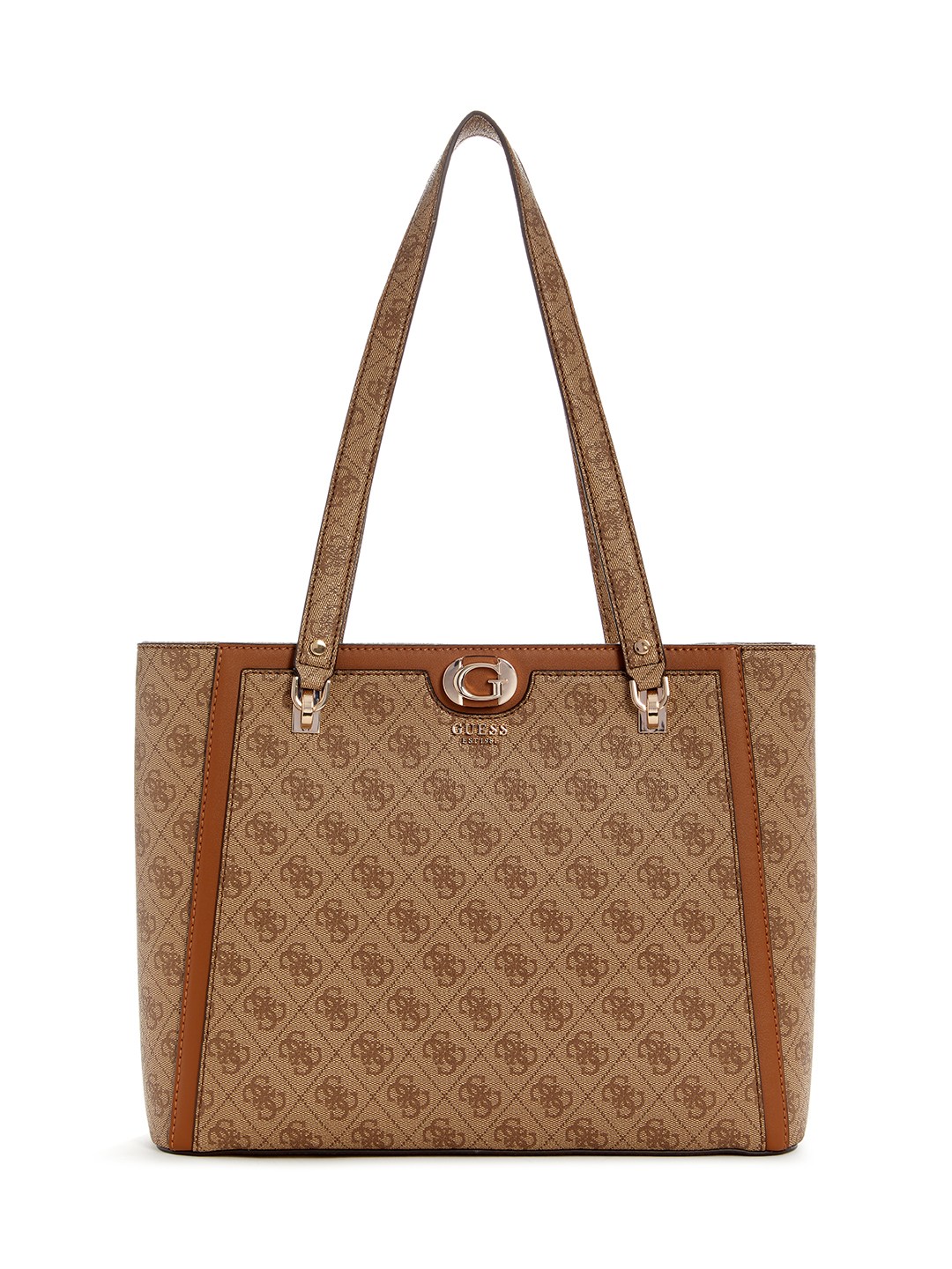 Latte Logo Brown Printed Orlina Logo Noel Shoulder Bag