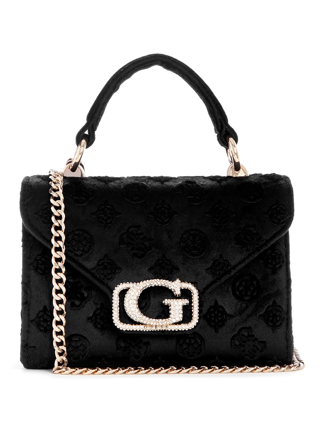 Black Logo Printed Zalina Mini Top Handle Satchel Bag