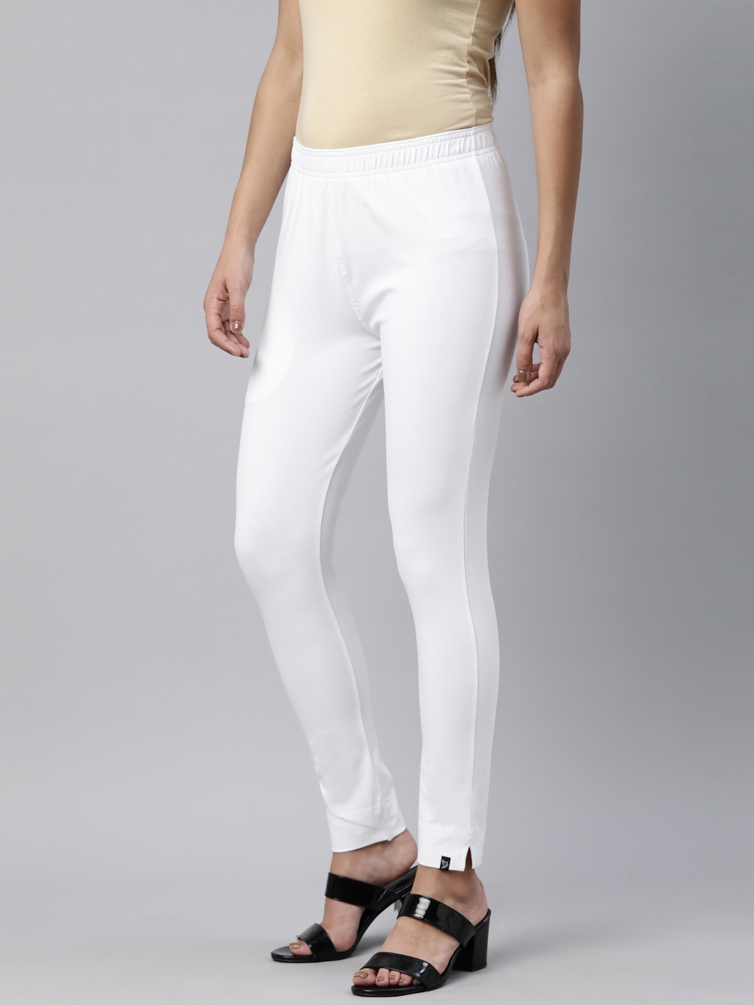 Twinbirds White Women Sleek Kurti Pant