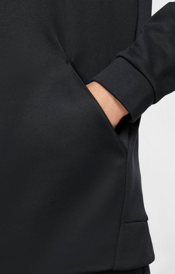 Black Printed Therma Hoodie