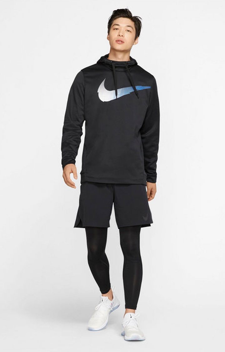 Black Printed Therma Hoodie
