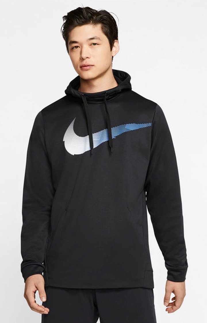 Black Printed Therma Hoodie