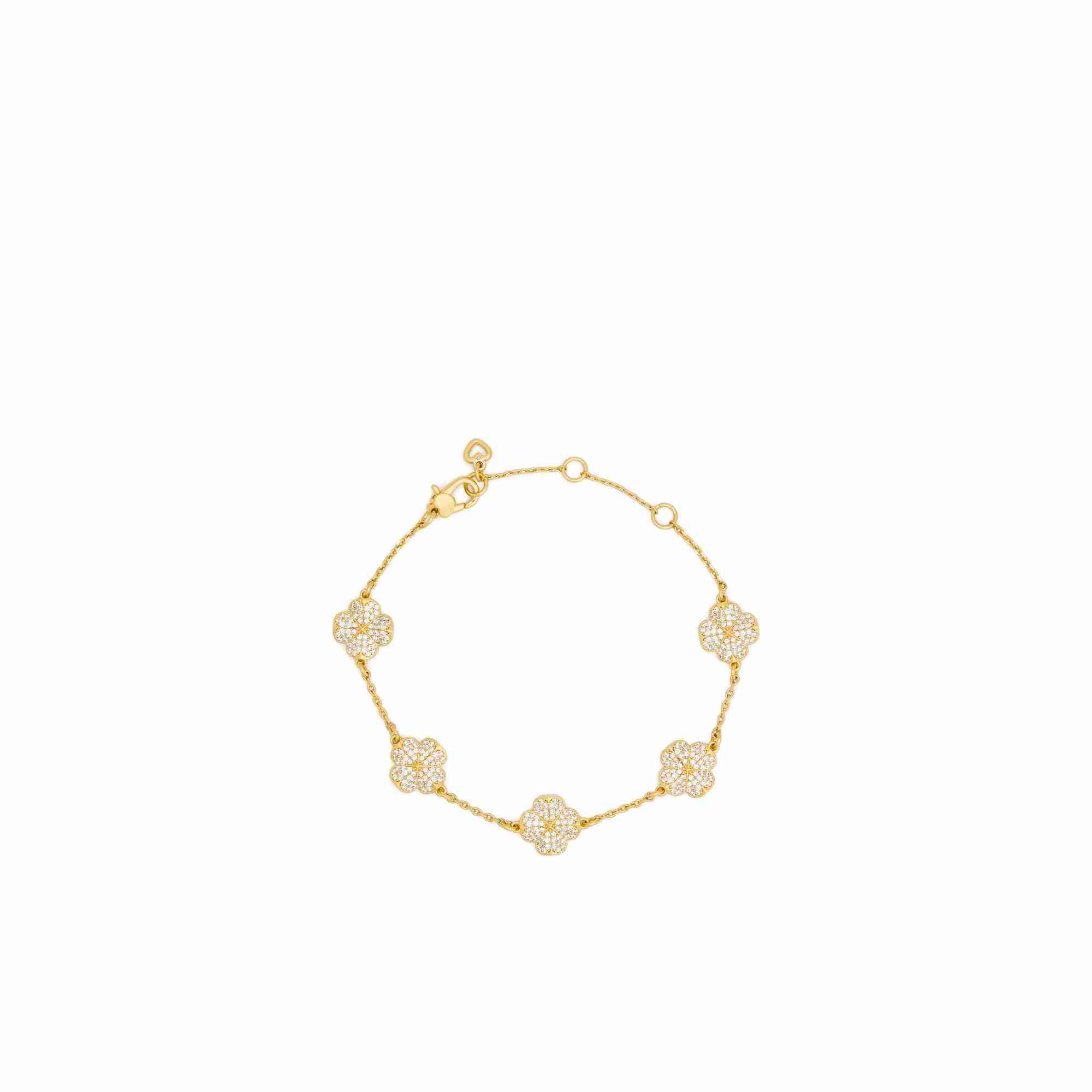 Spade Flower Pave Scatter Bracelet