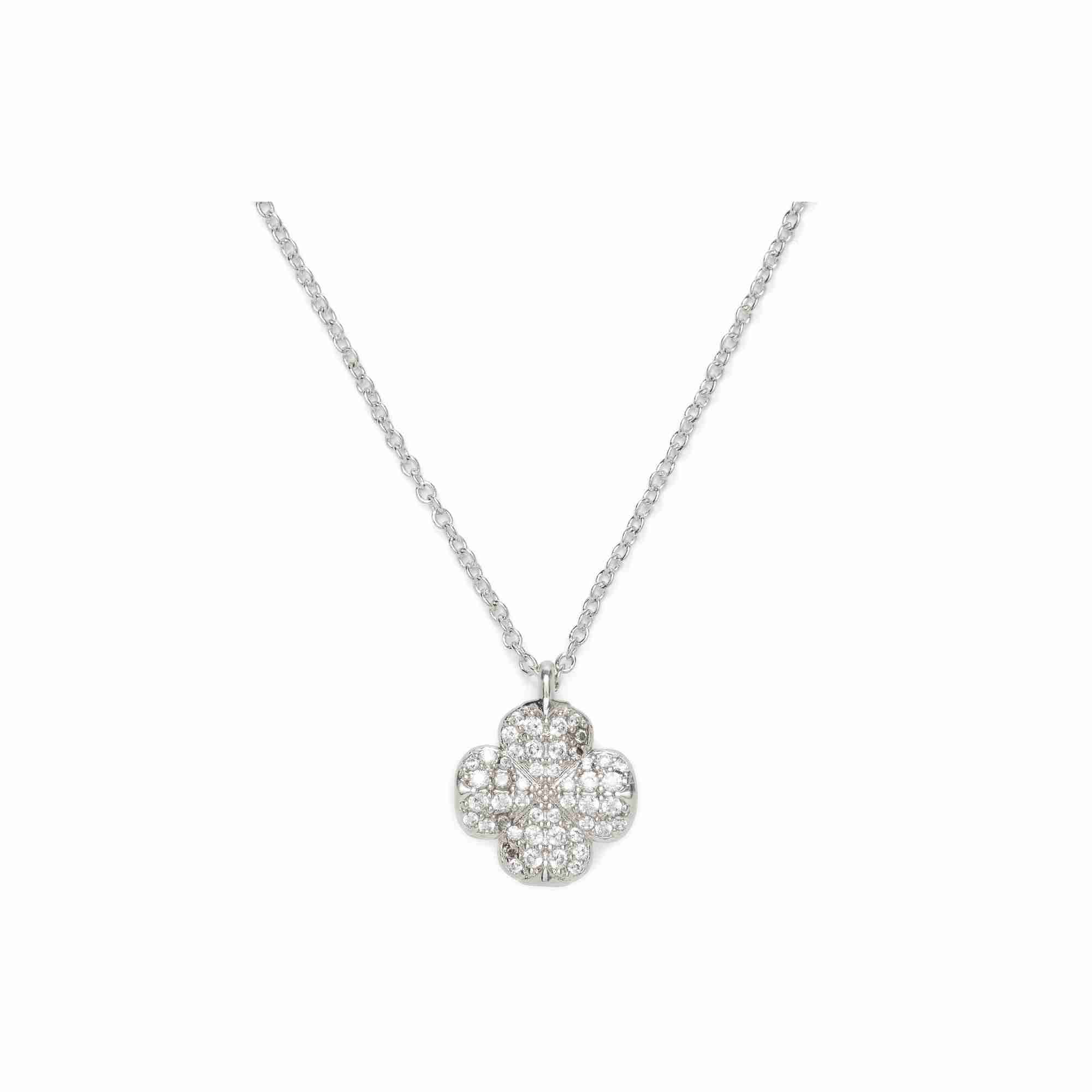 Spade Flower Pave Mini Pendant
