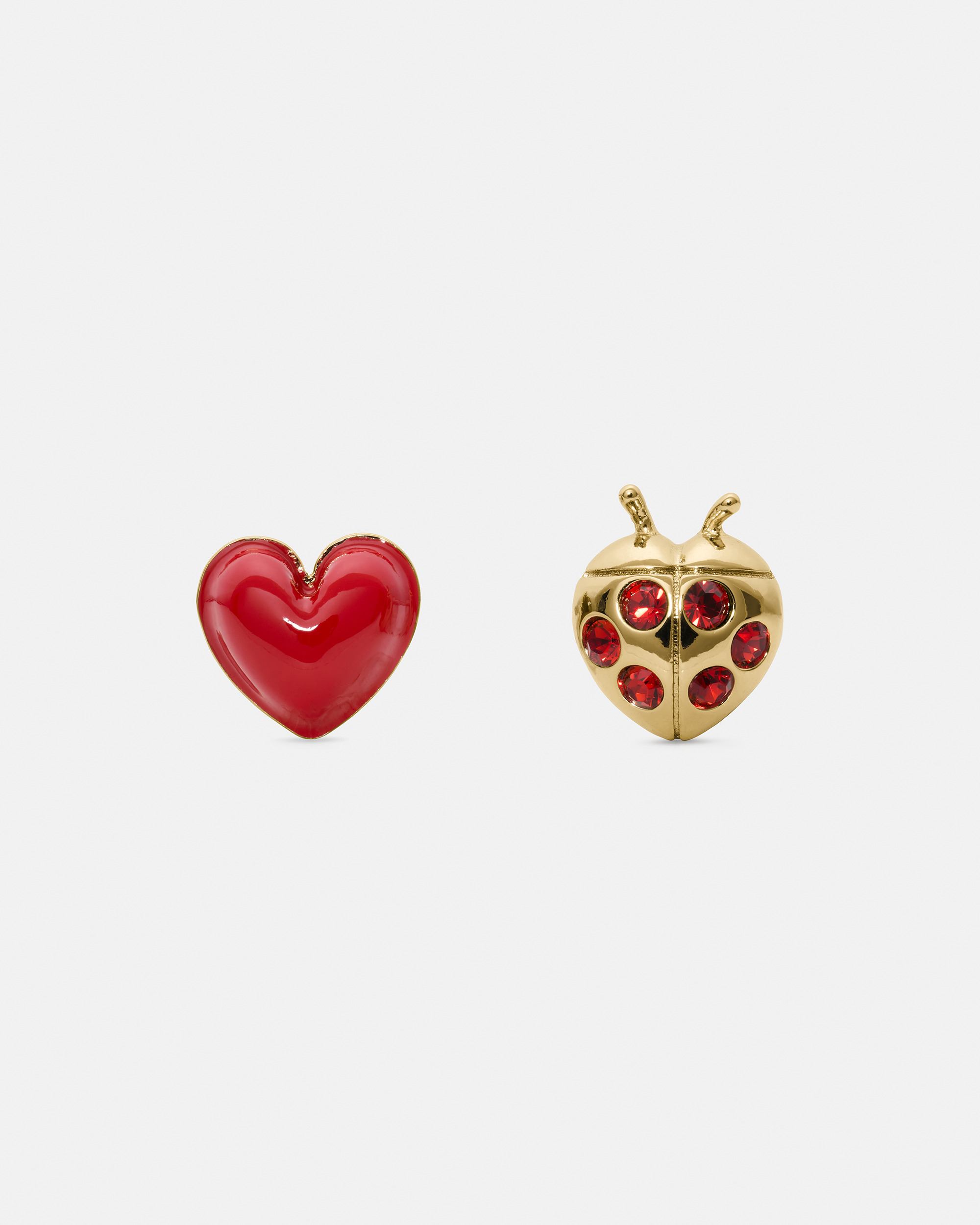Summer Daze Ladybug Asymmetrical Studs