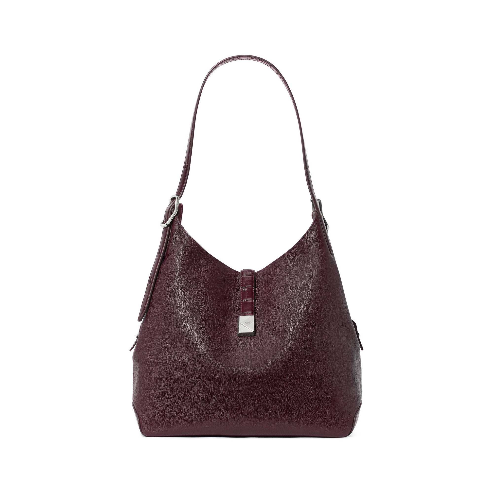 Deco Croc Embossed Large Shoulder Bag