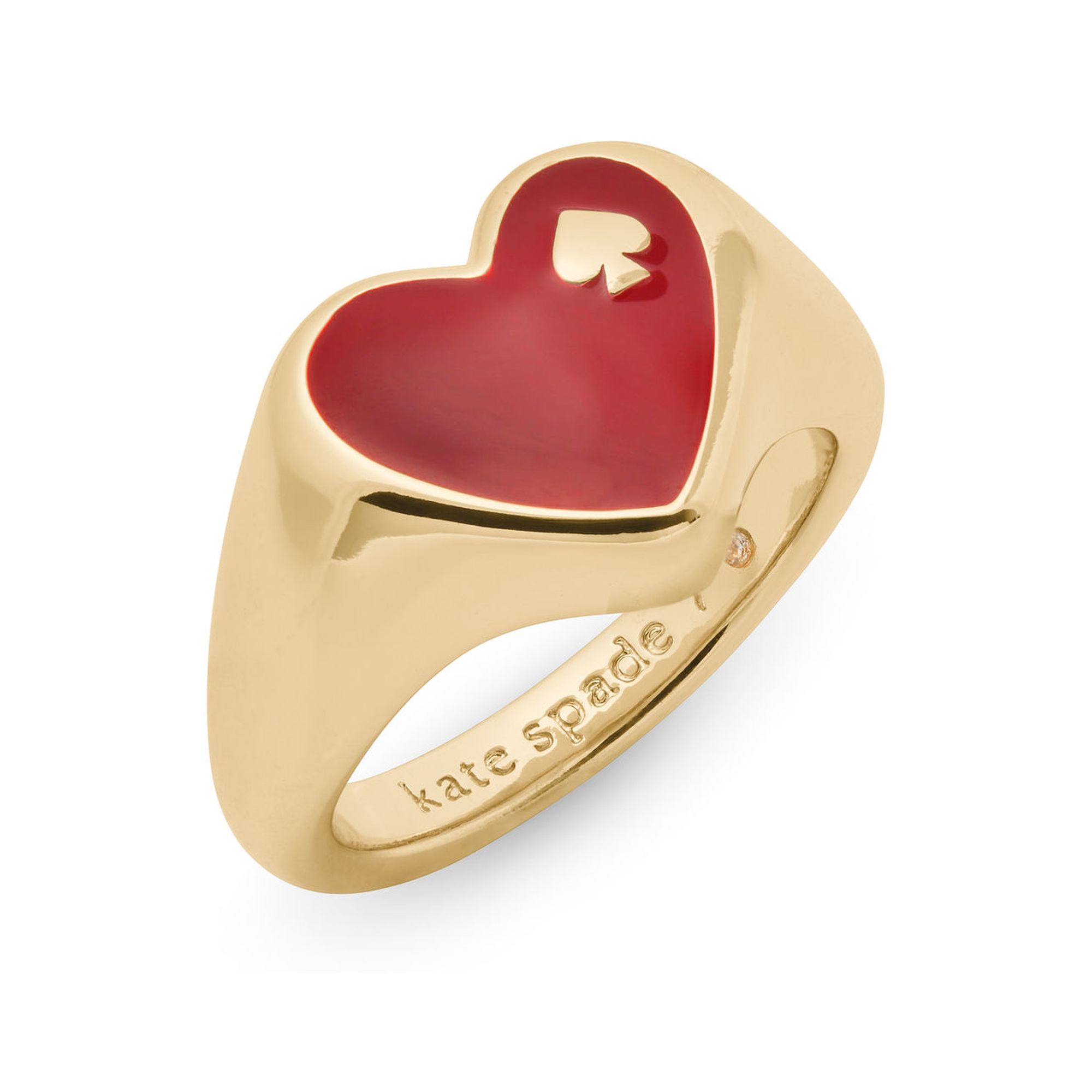 Heart And Spade Enamel Signet Ring
