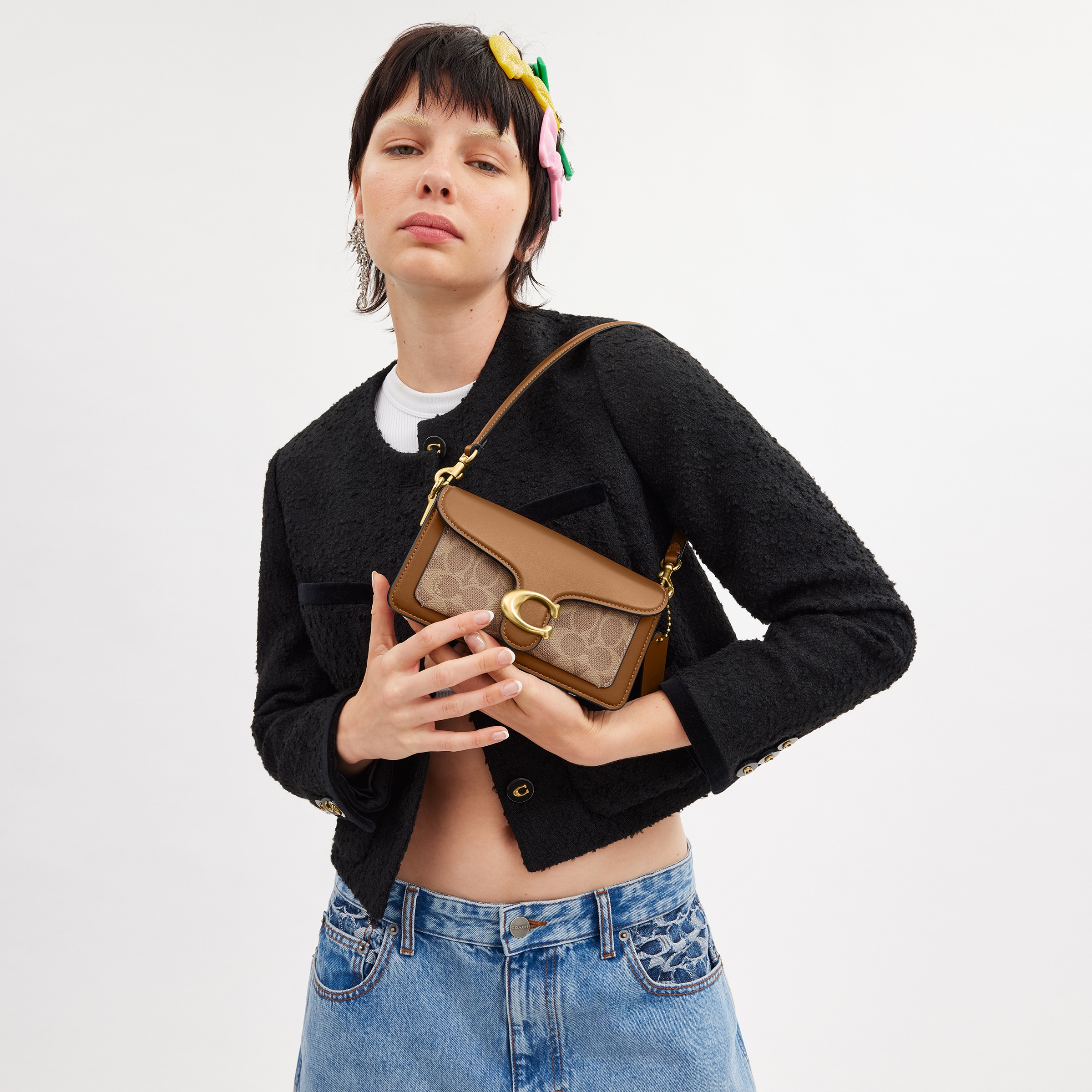 Coated Canvas Signature Tabby Shoulder Bag 20