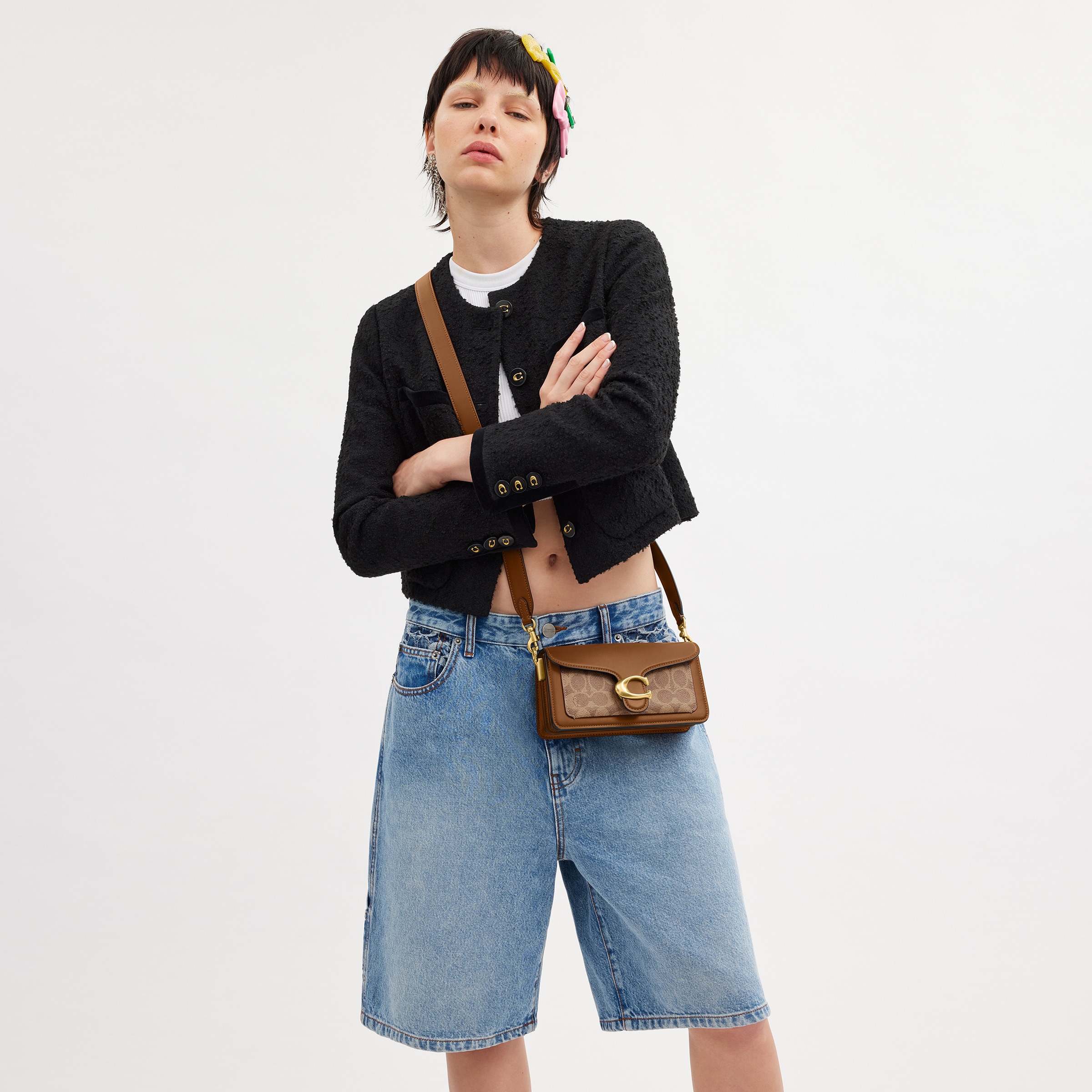 Coated Canvas Signature Tabby Shoulder Bag 20