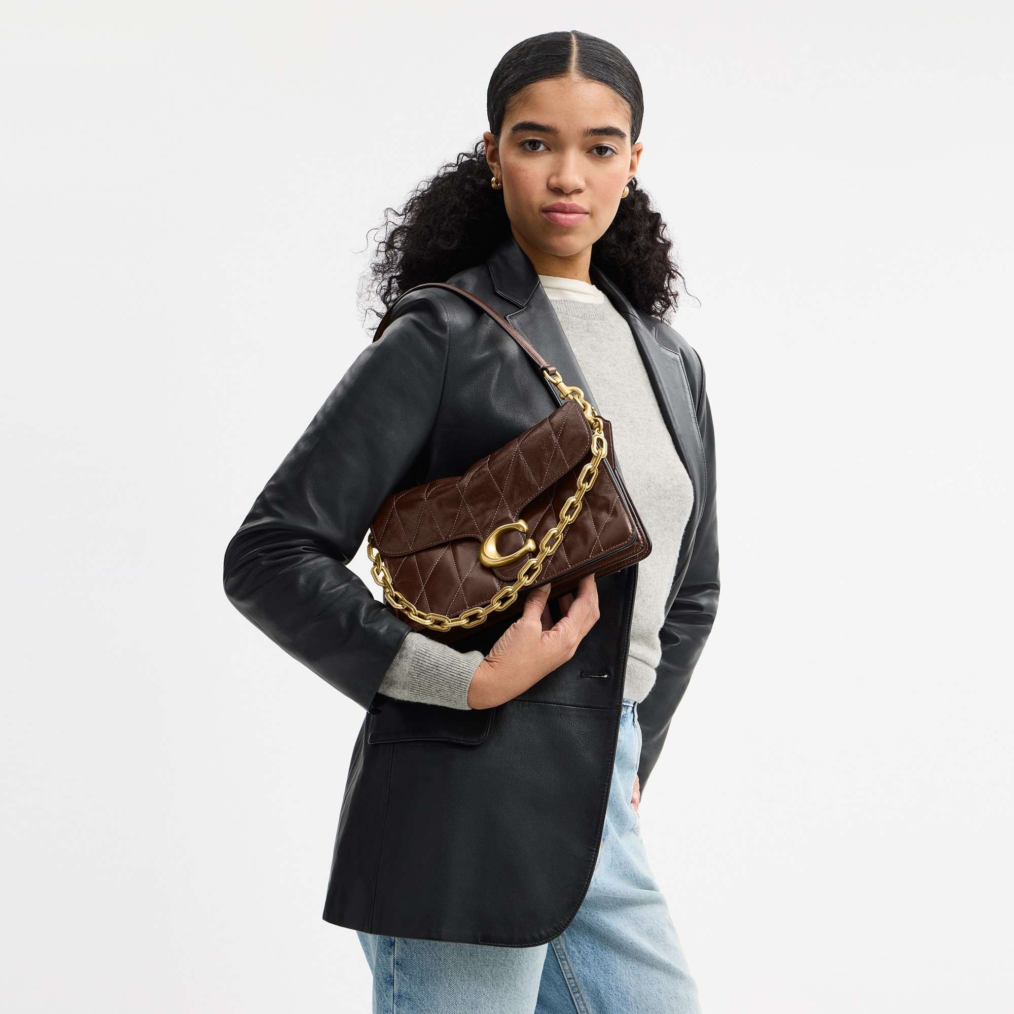 Chain Tabby Shoulder Bag With Quilting