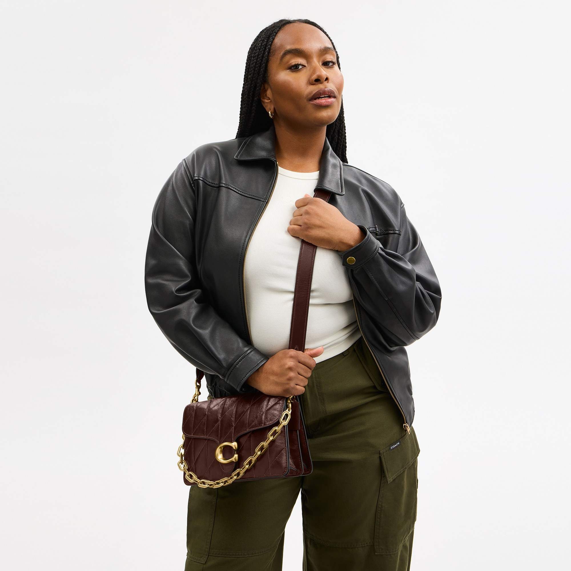 Chain Tabby Shoulder Bag With Quilting