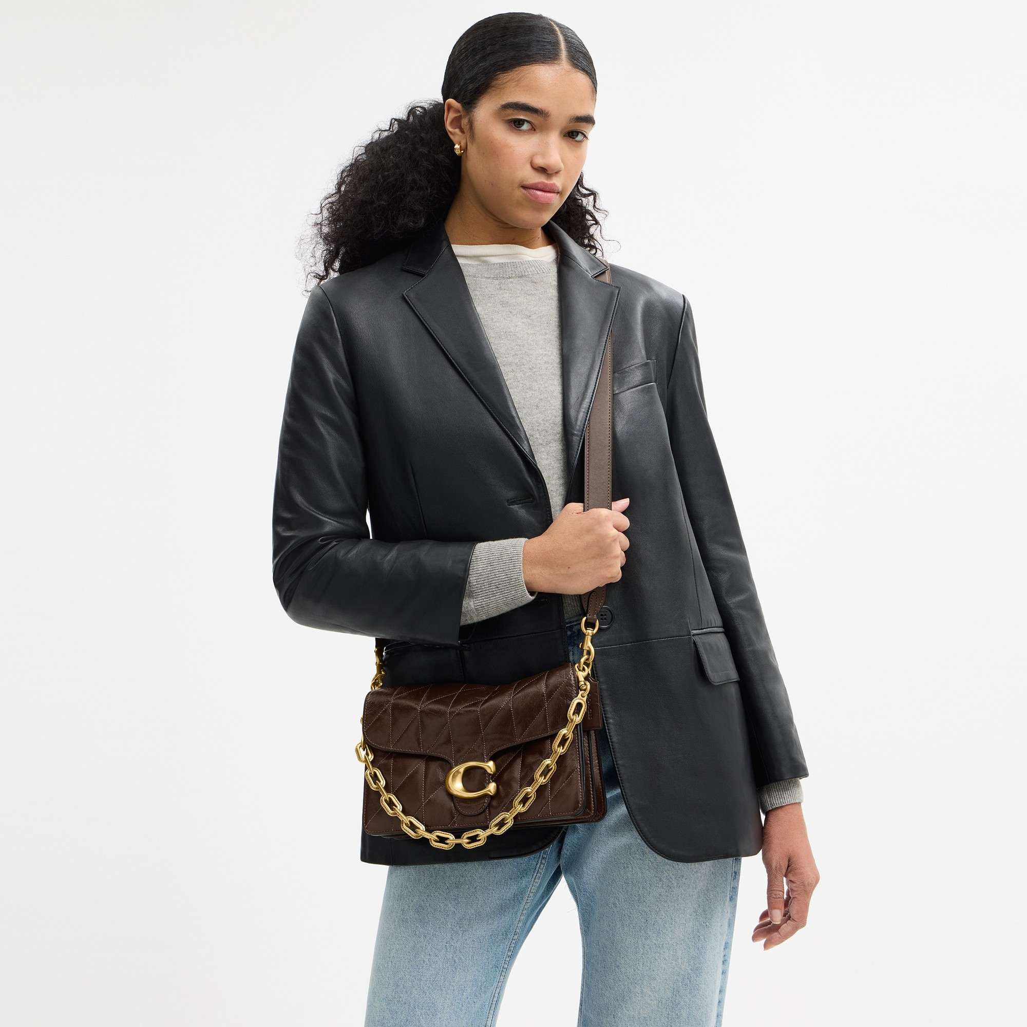 Chain Tabby Shoulder Bag With Quilting