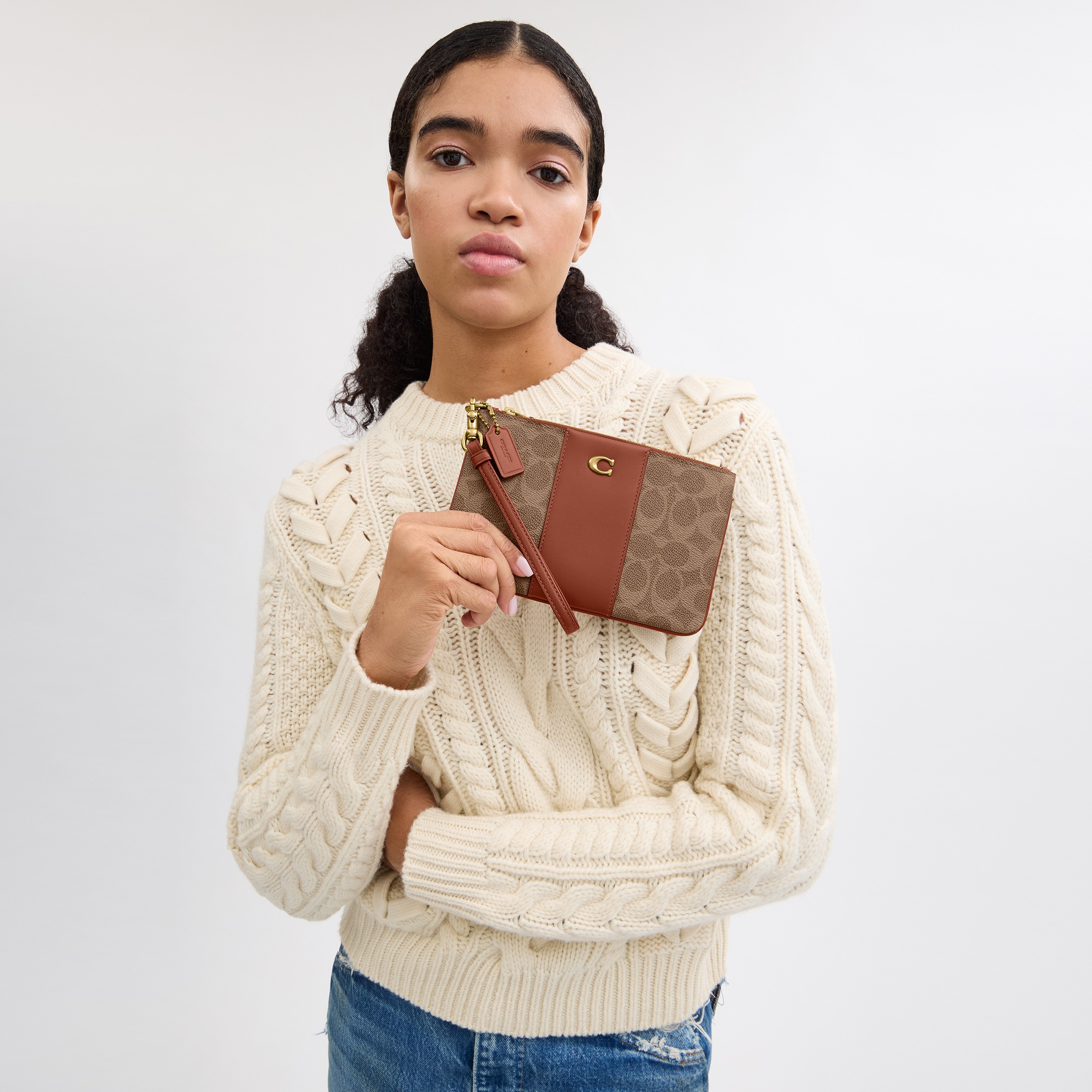 Essential Small Wristlet In Signature Canvas