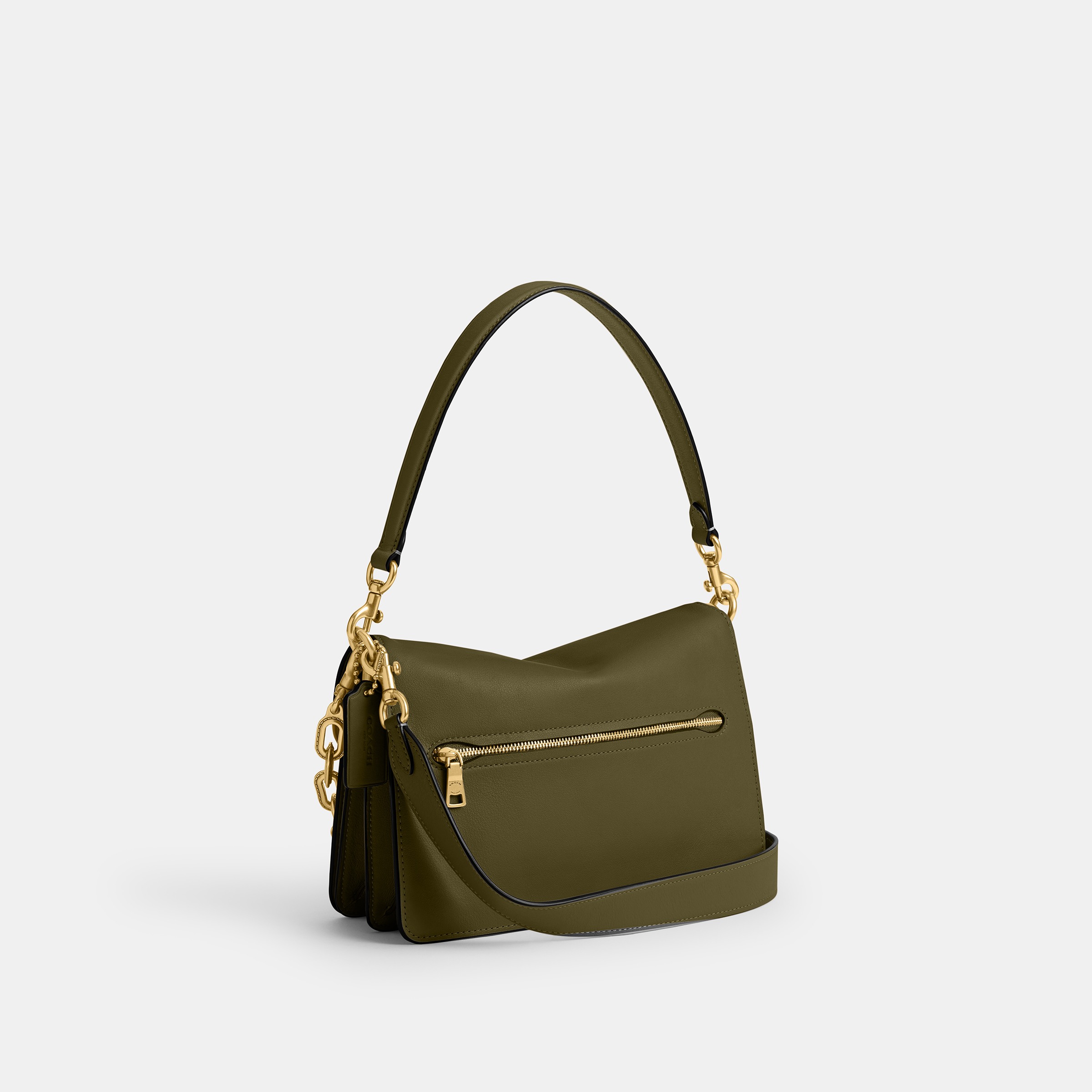 Soft Grain Leather Chain Tabby Shoulder Bag With Chain