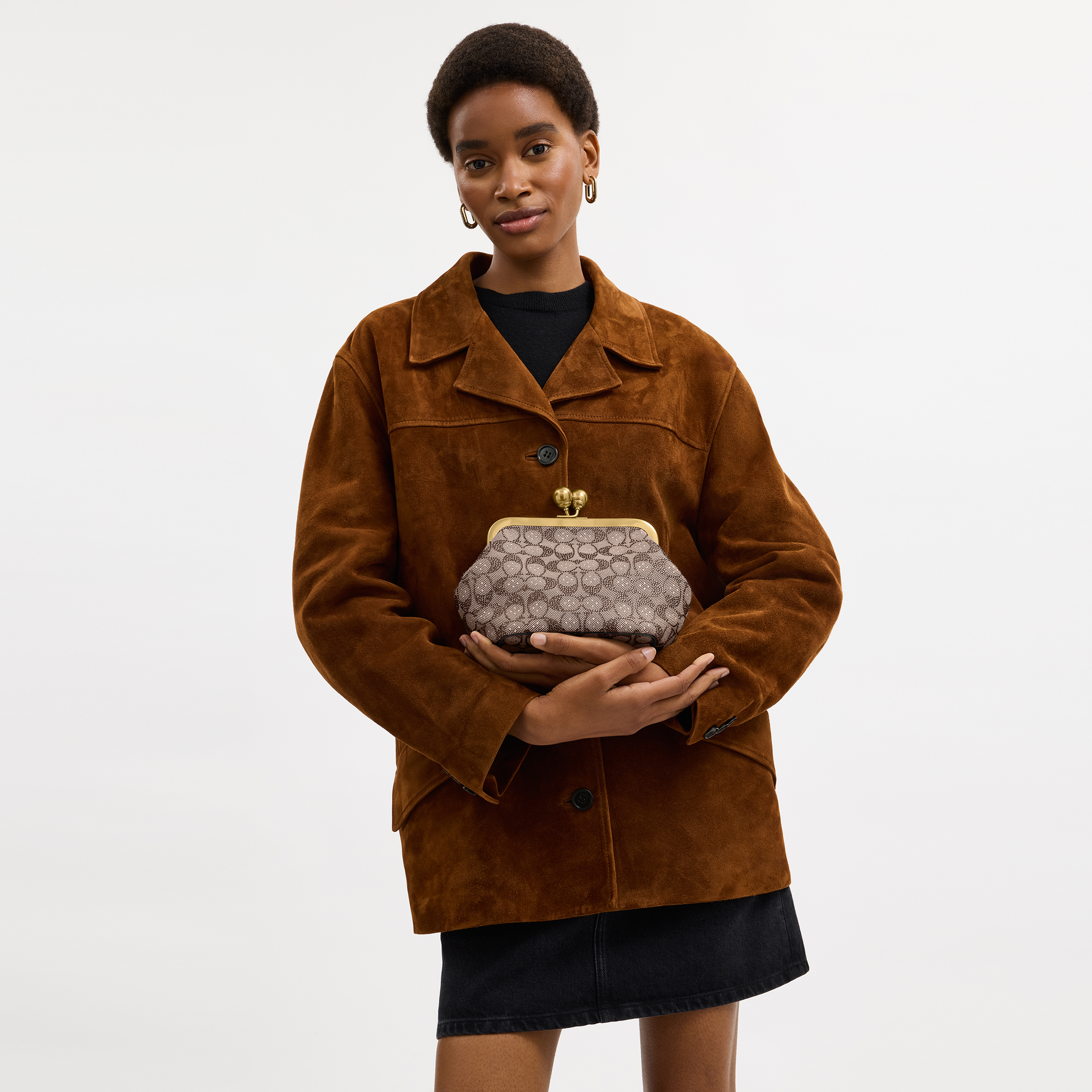 Kisslock Frame Bag 16 In Crystal Signature Jacquard