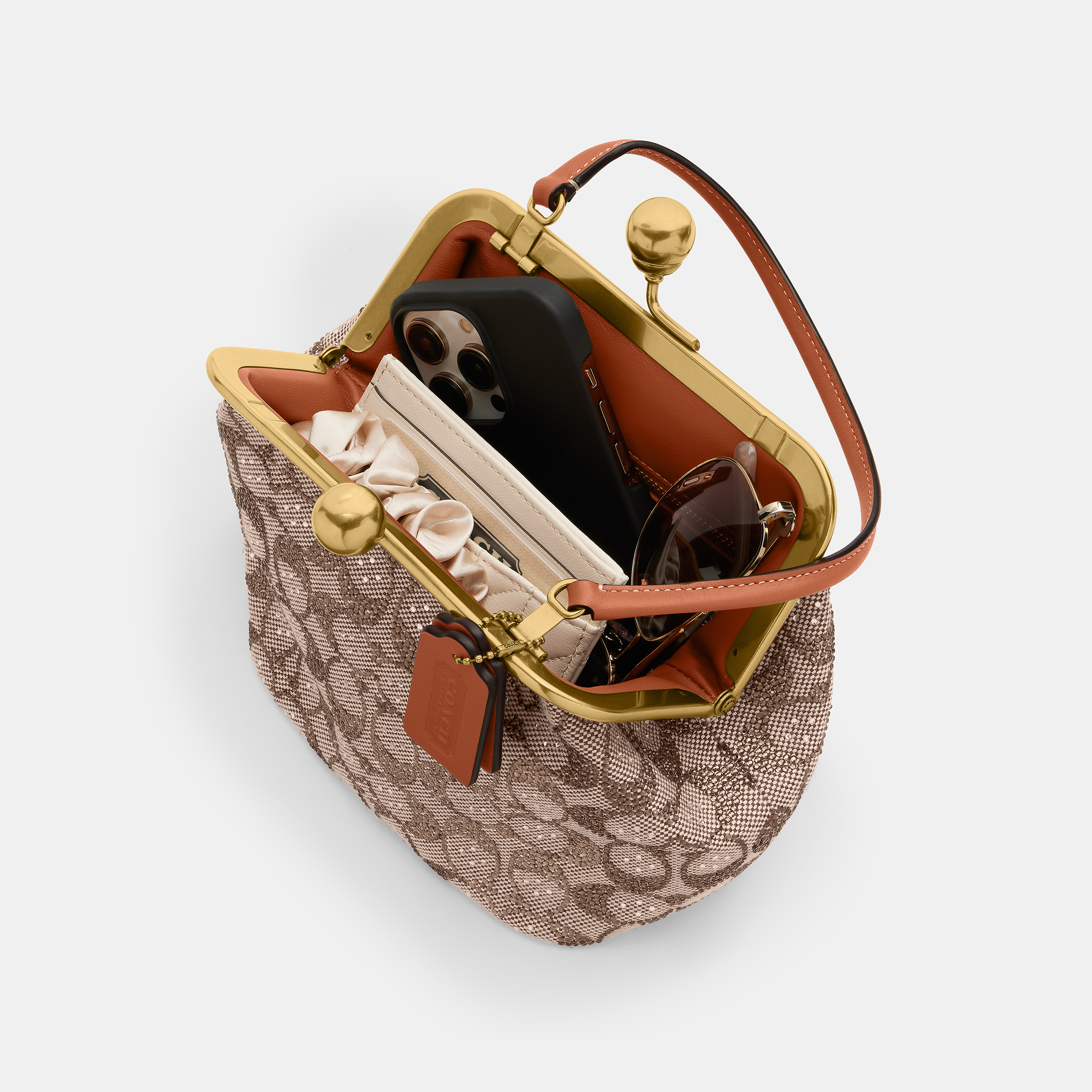 Kisslock Frame Bag 16 In Crystal Signature Jacquard