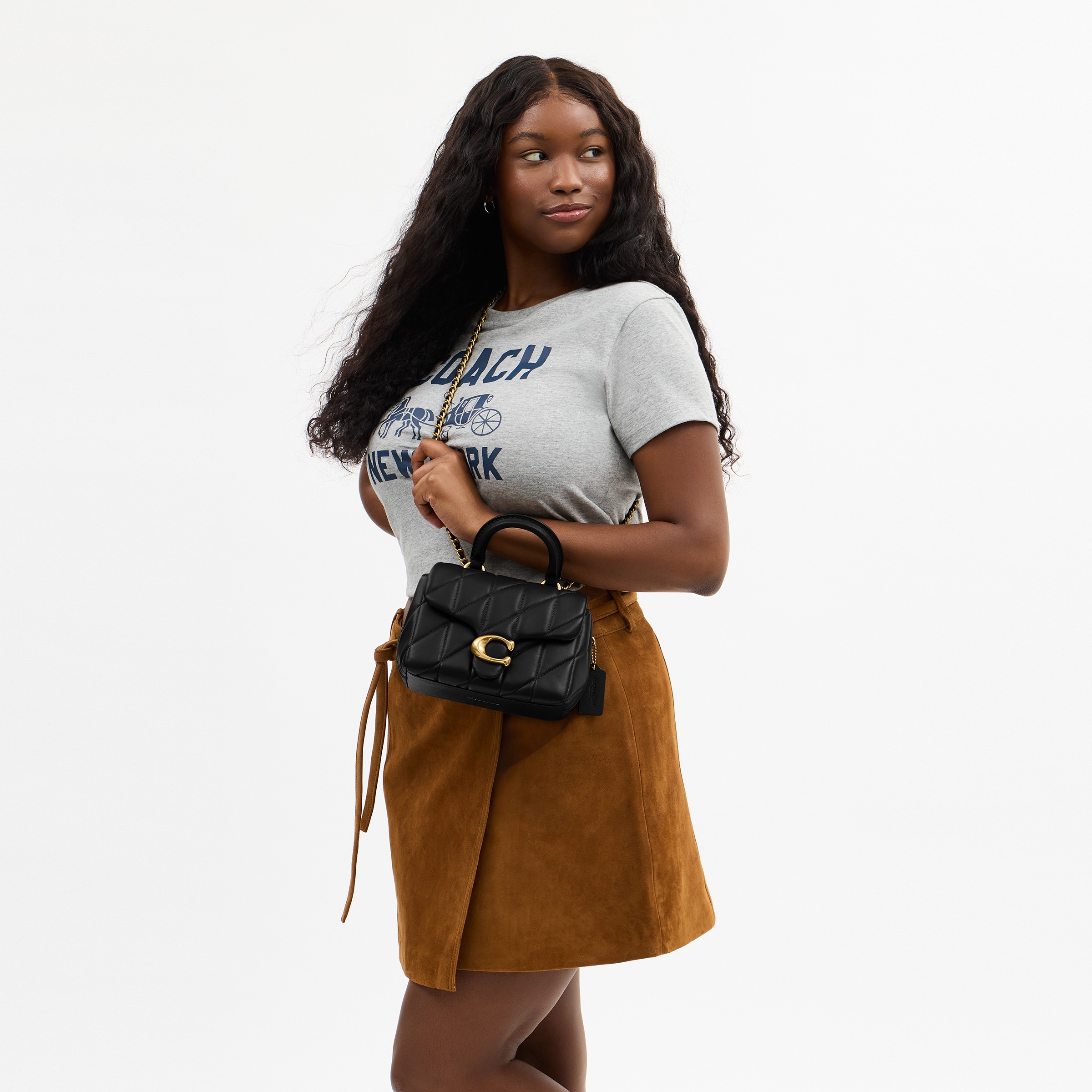 Tabby Top Handle Bag With Quilting