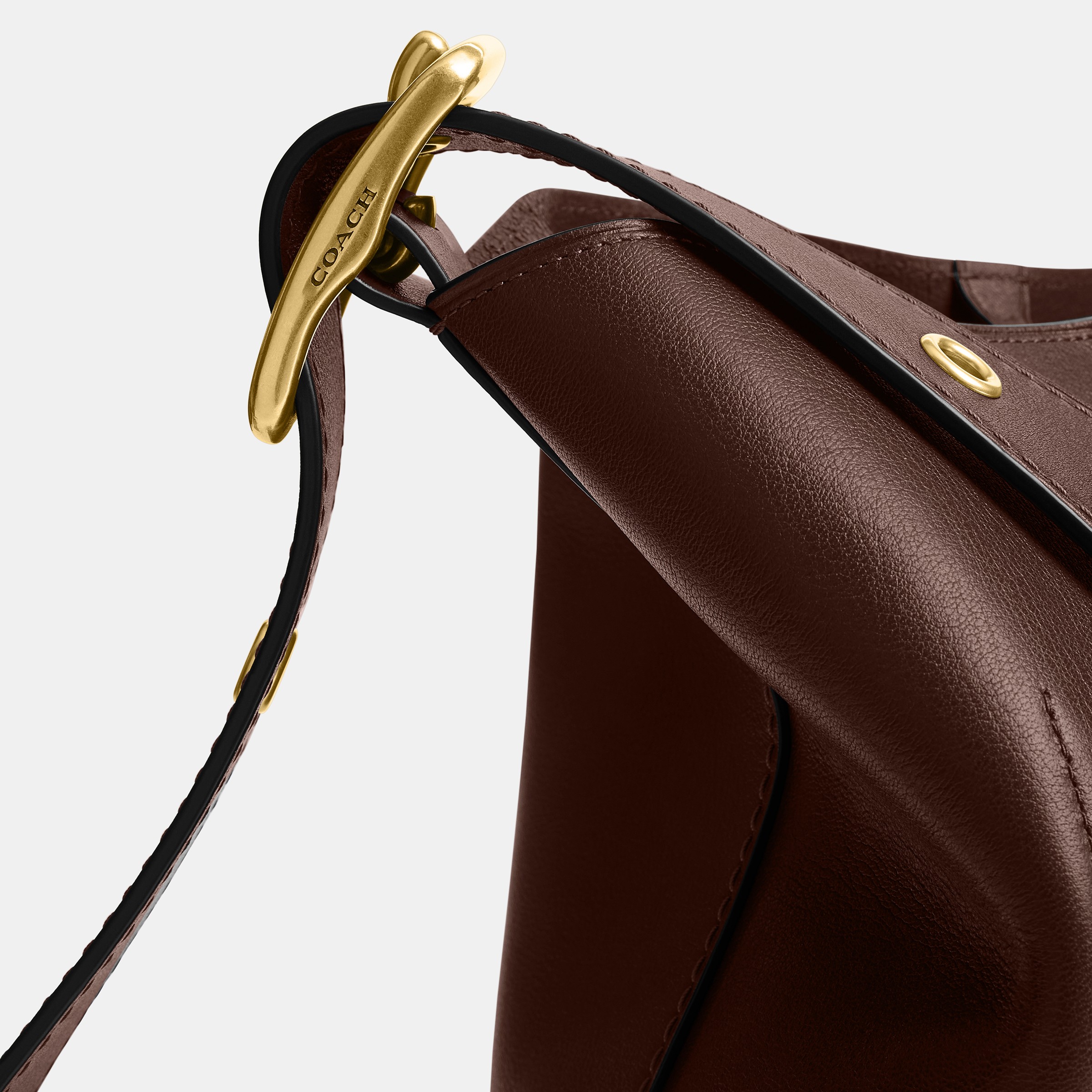 Natural Grain Leather Bleecker Bucket Bag