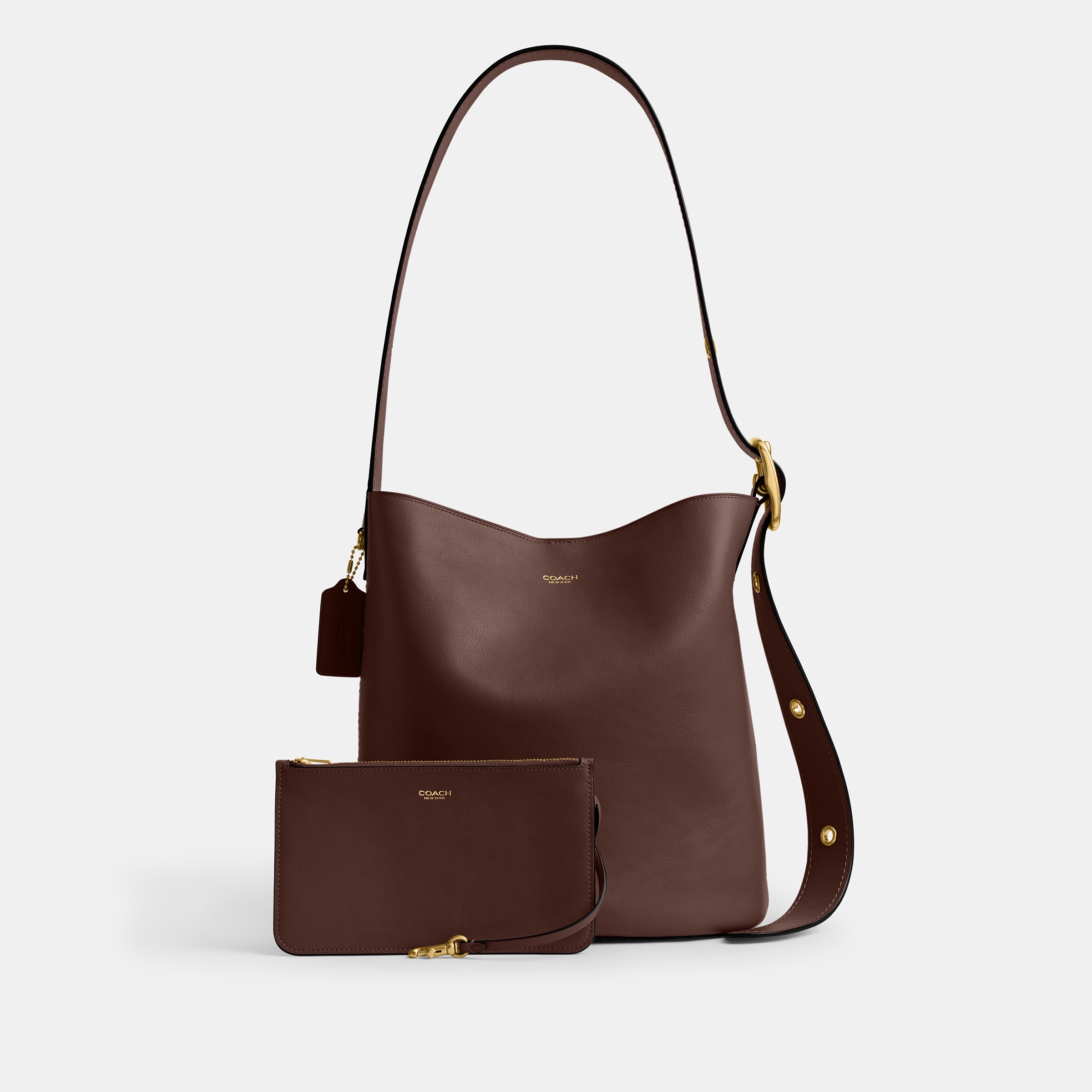 Natural Grain Leather Bleecker Bucket Bag