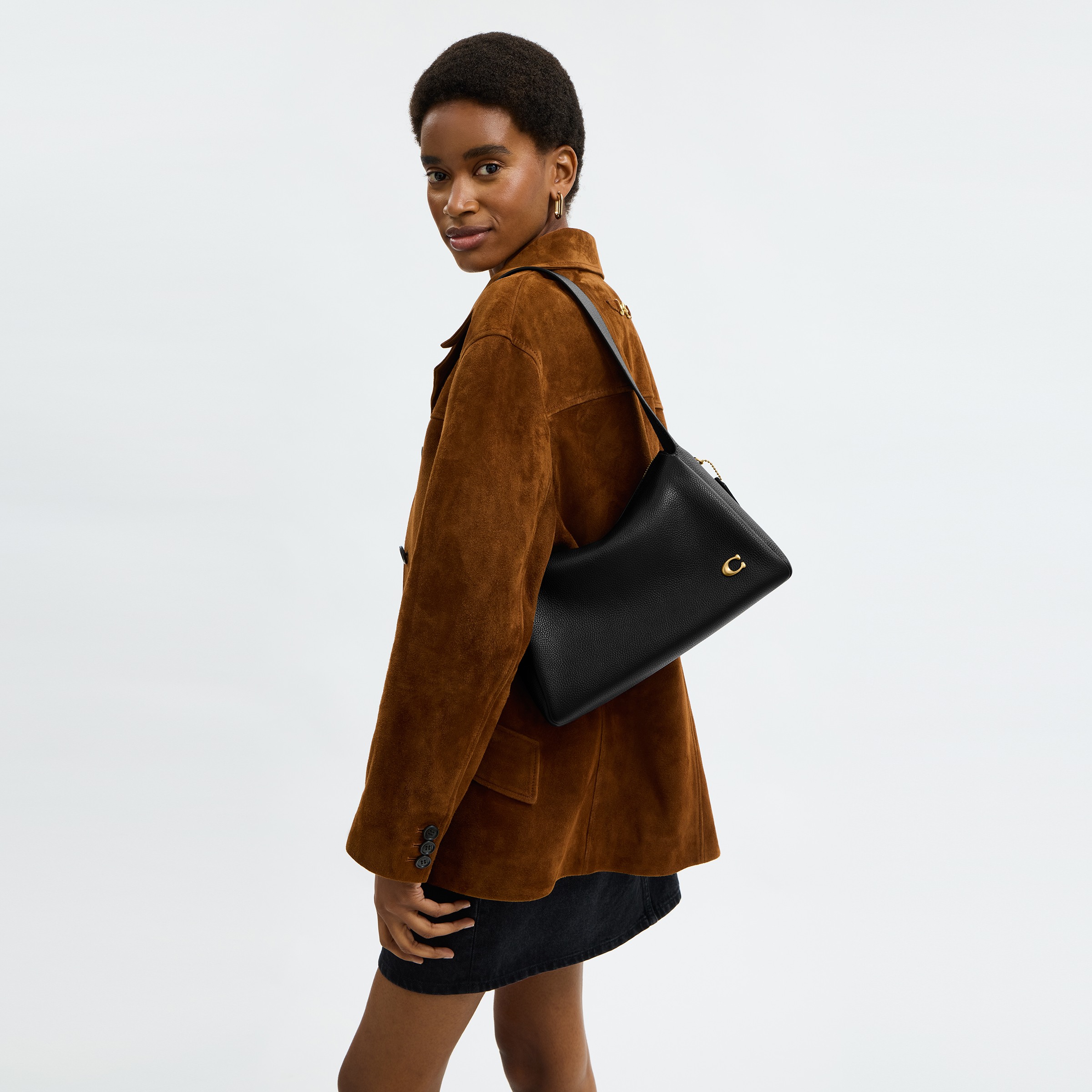 Polished Pebble Leather Lola Shoulder Bag