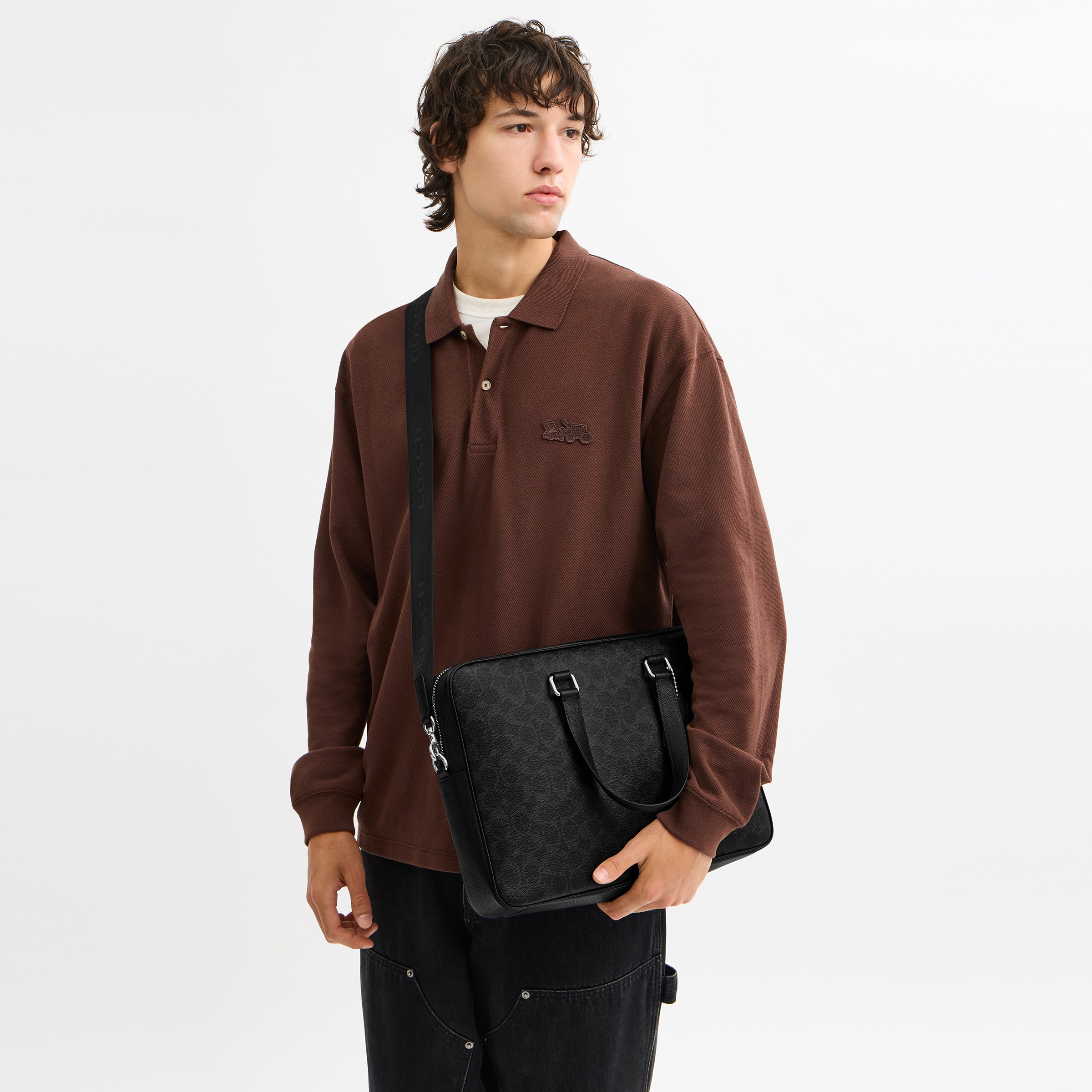 Caden Brief Bag In Signature Canvas