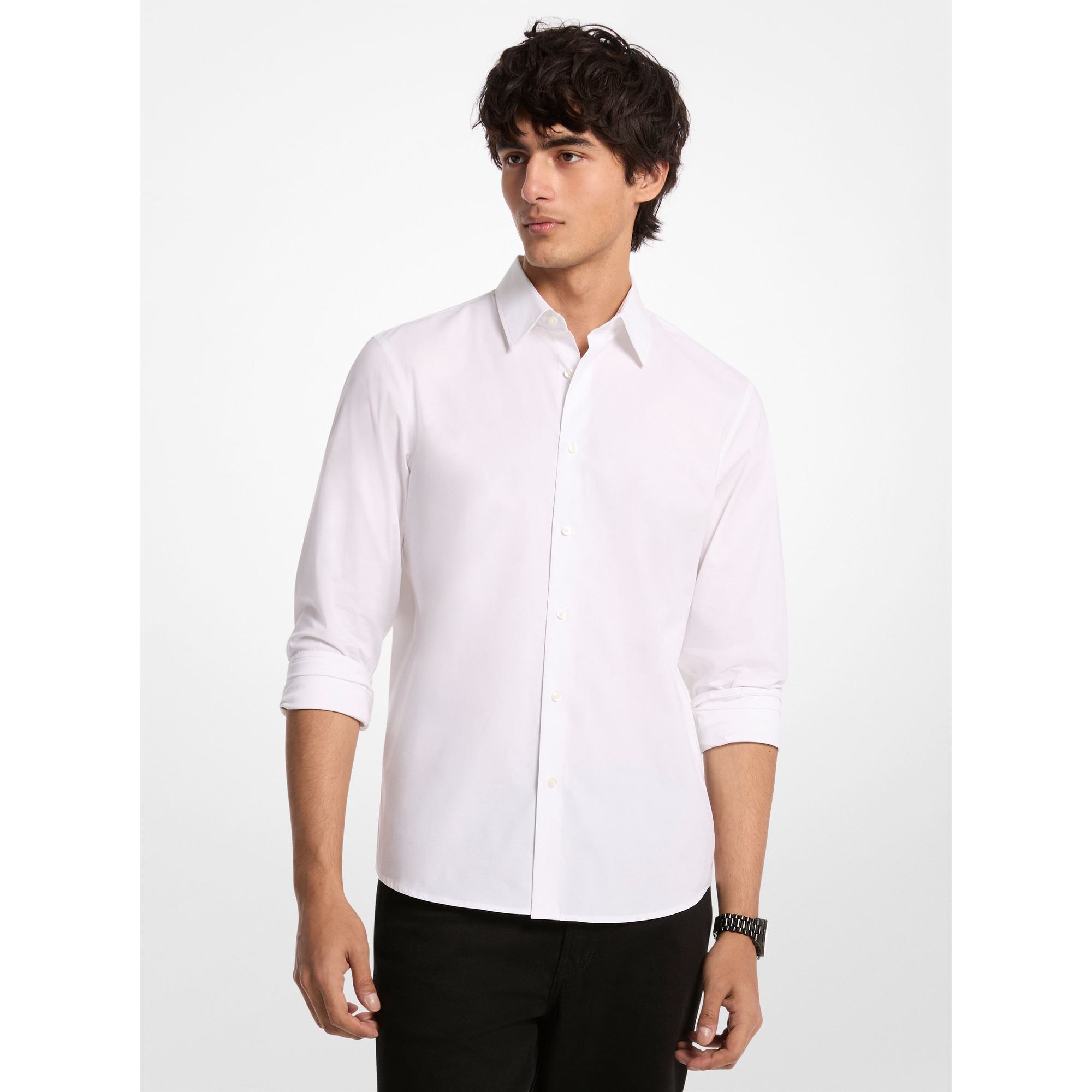 Classic-Fit Cotton Blend Dobby Shirt