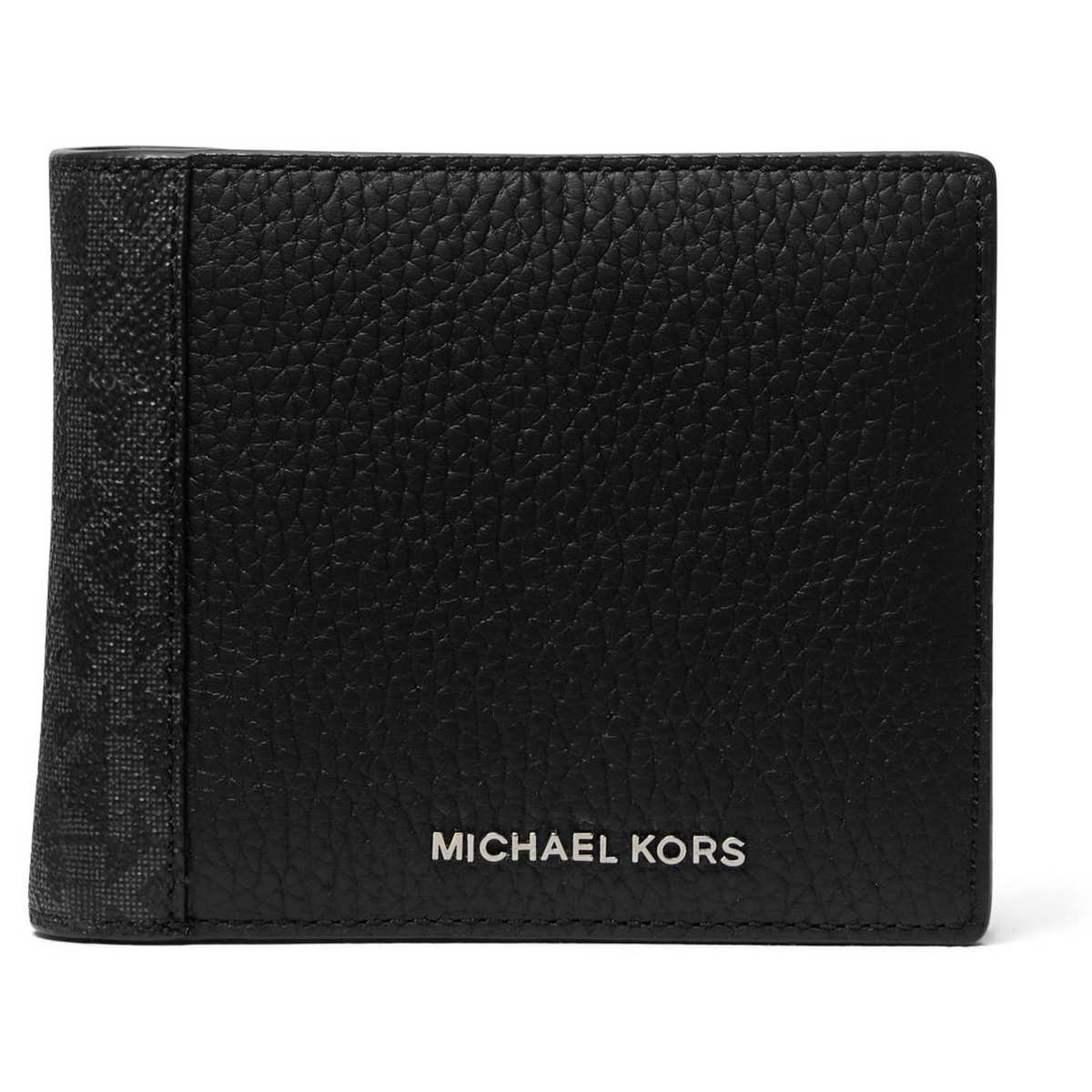 Hudson Leather and Signature Logo Billfold Wallet With Coin Pouch