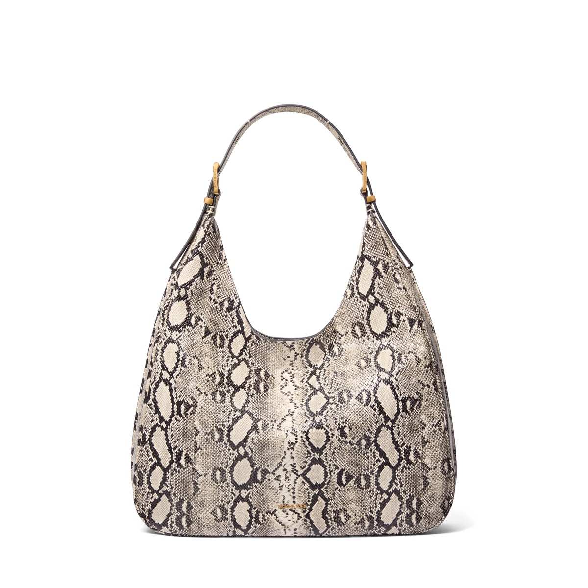 Nolita Large Snake Embossed Leather Hobo Shoulder Bag
