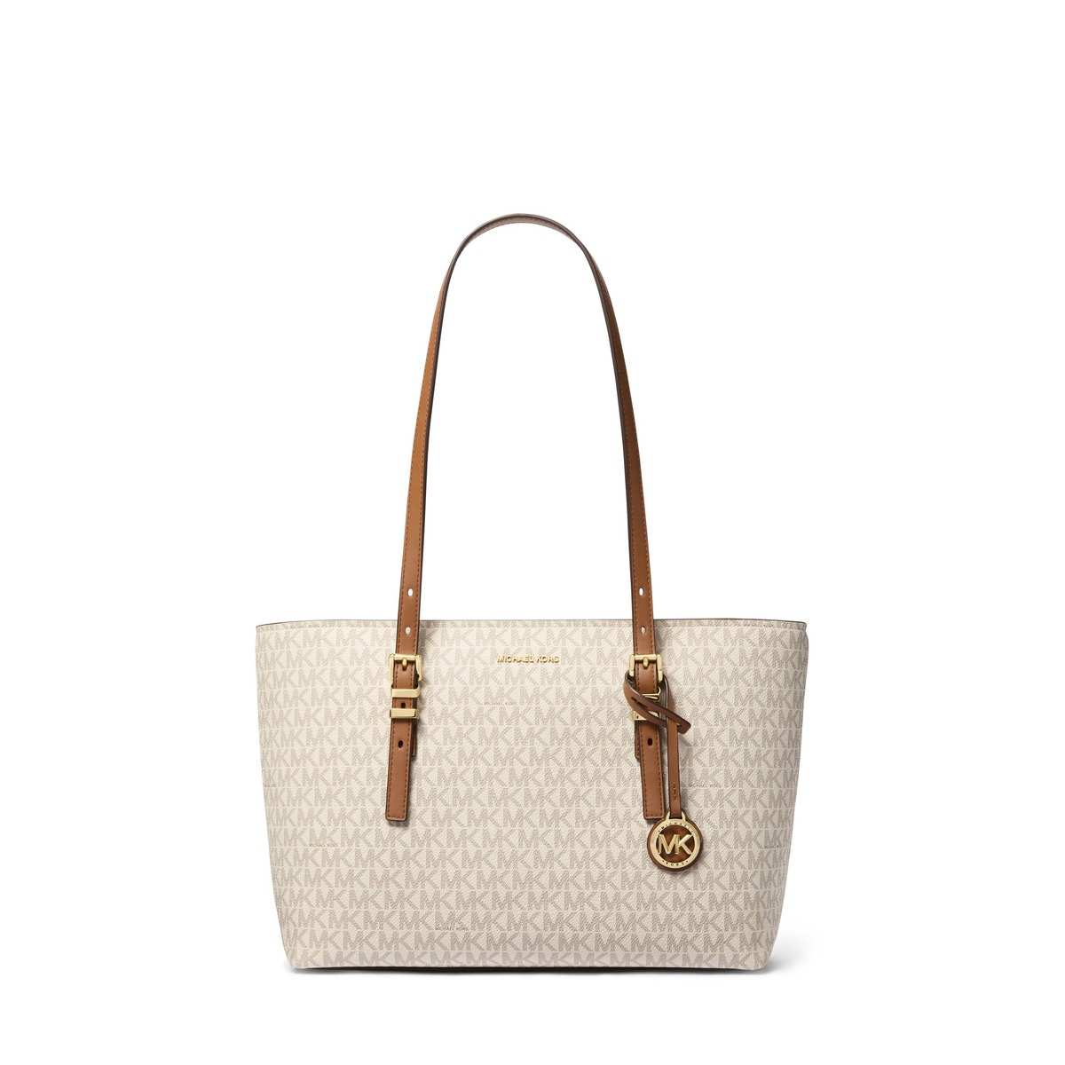Quinn Medium Signature Logo and Leather Tote Bag
