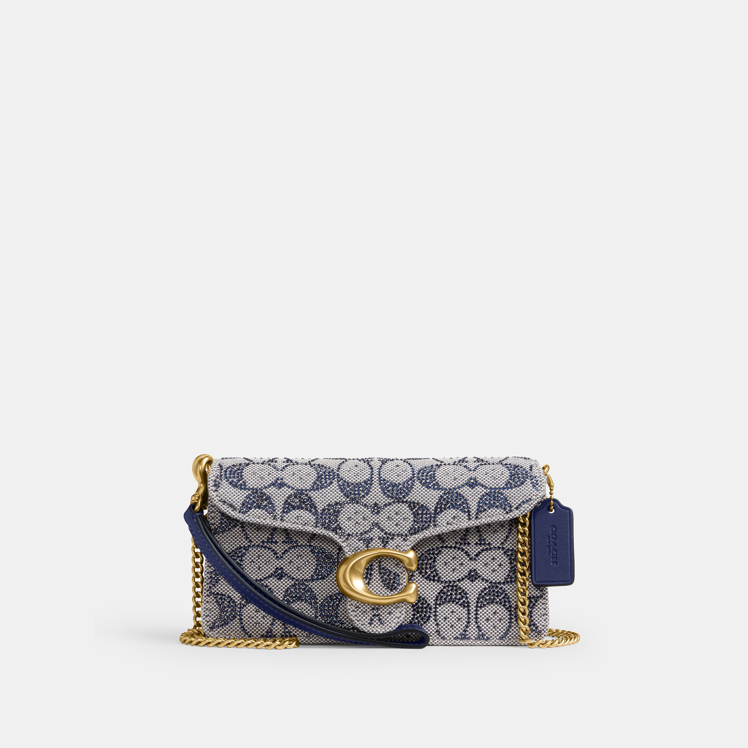 Tabby Chain Crossbody Bag 19 In Crystal Signature Jacquard
