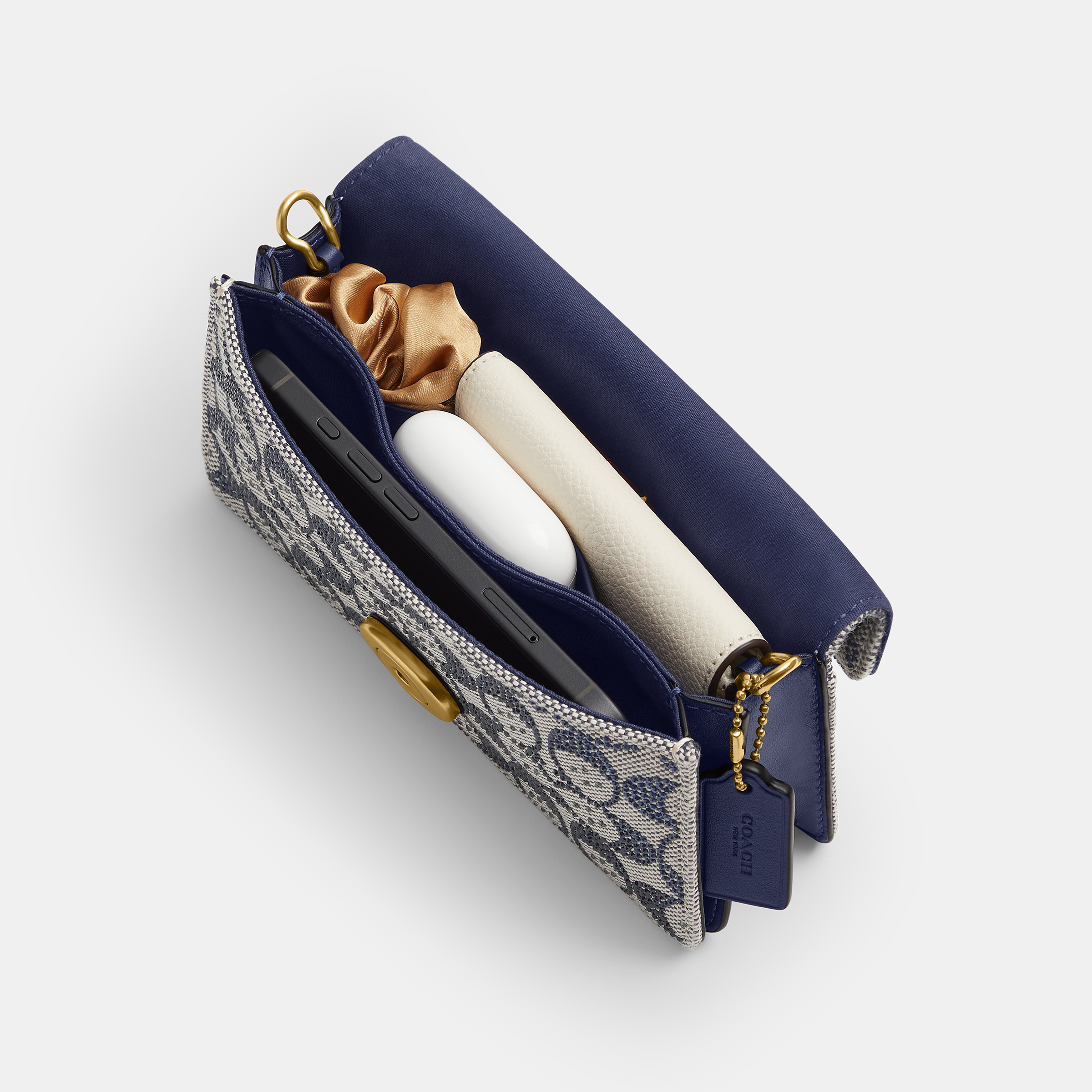 Tabby Chain Crossbody Bag 19 In Crystal Signature Jacquard